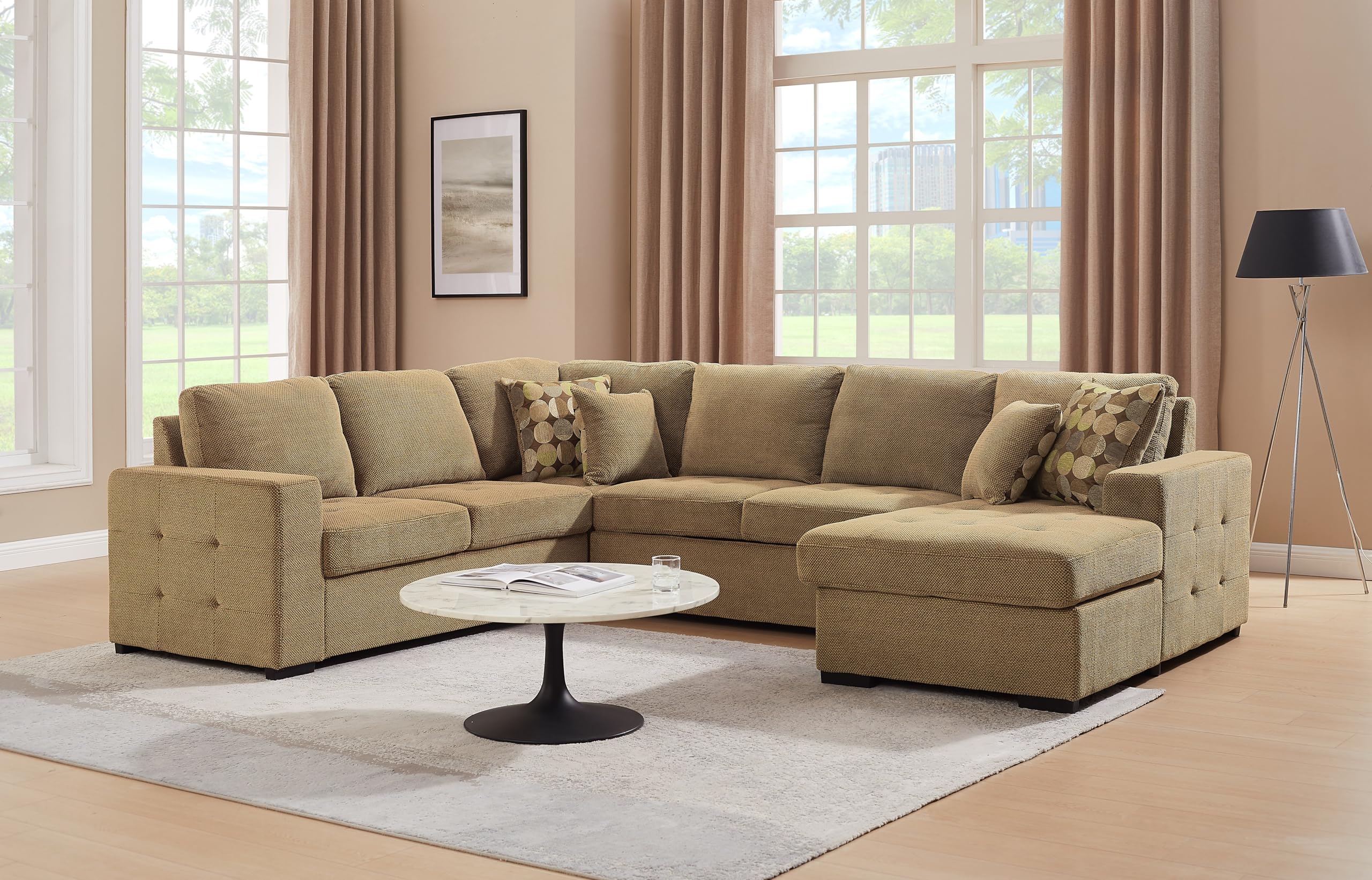 Oversized Sectional Couch with Pull Out Bed