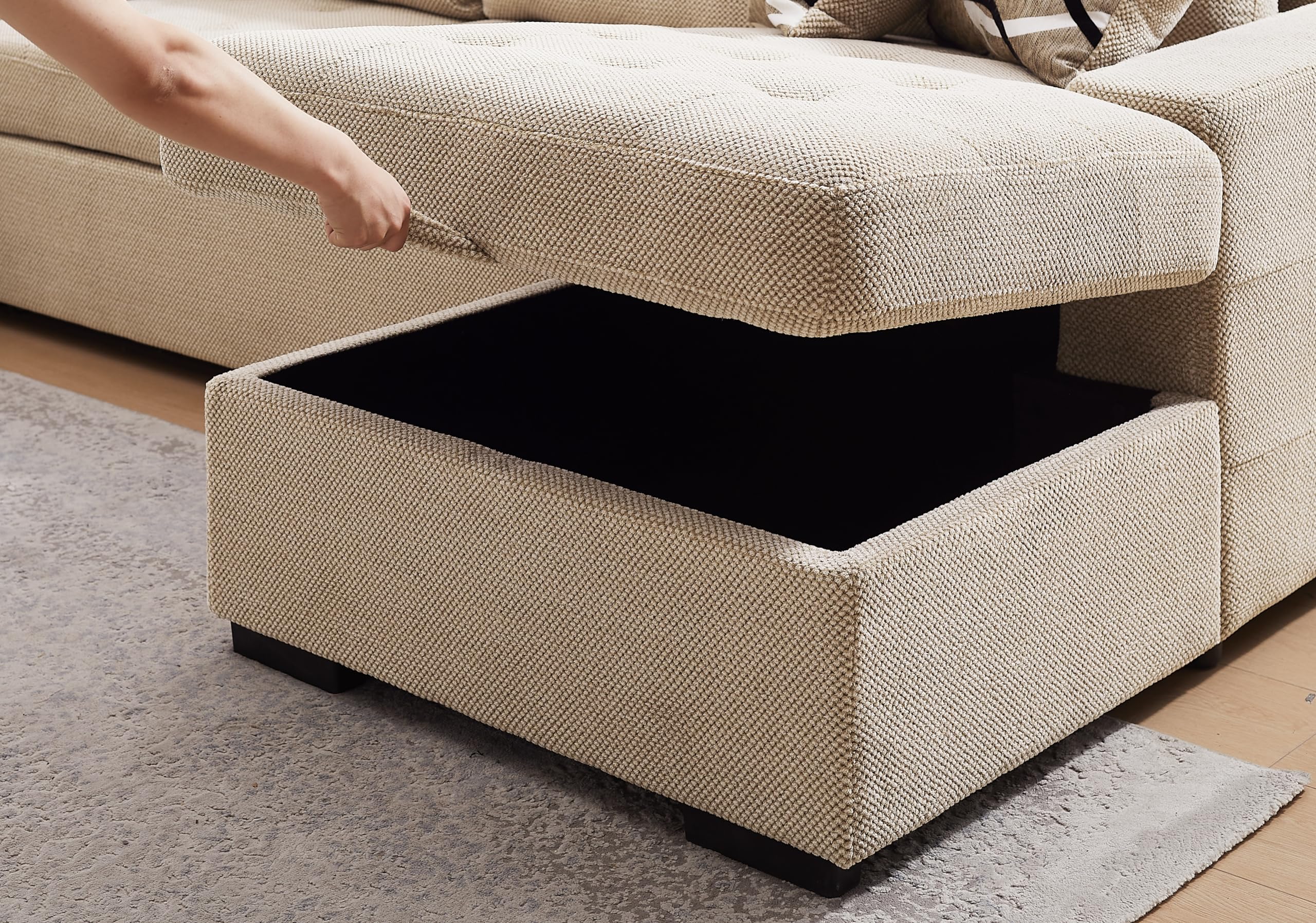 Oversized Sectional Couch with Pull Out Bed