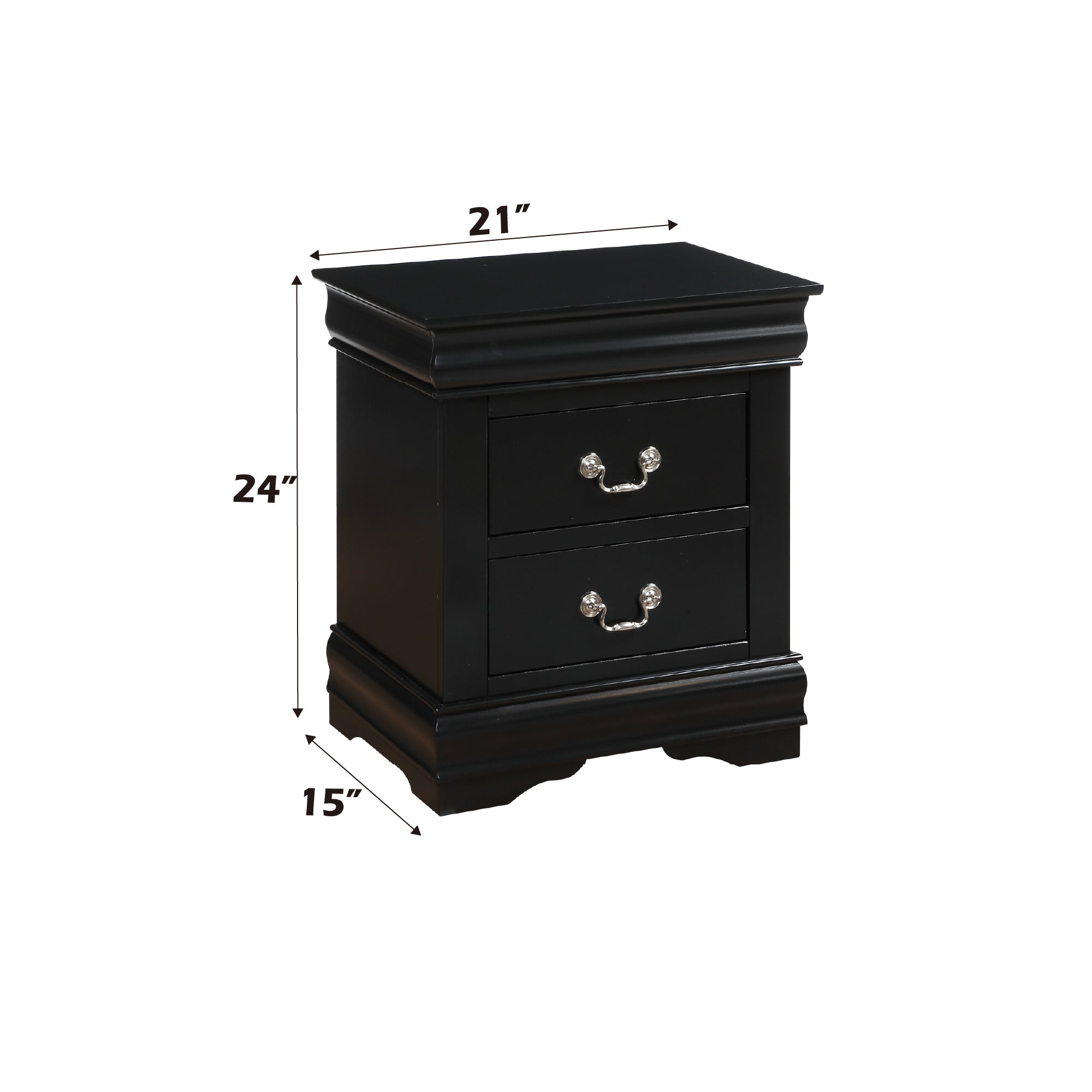 Louis Philippe Black Finish Nightstand