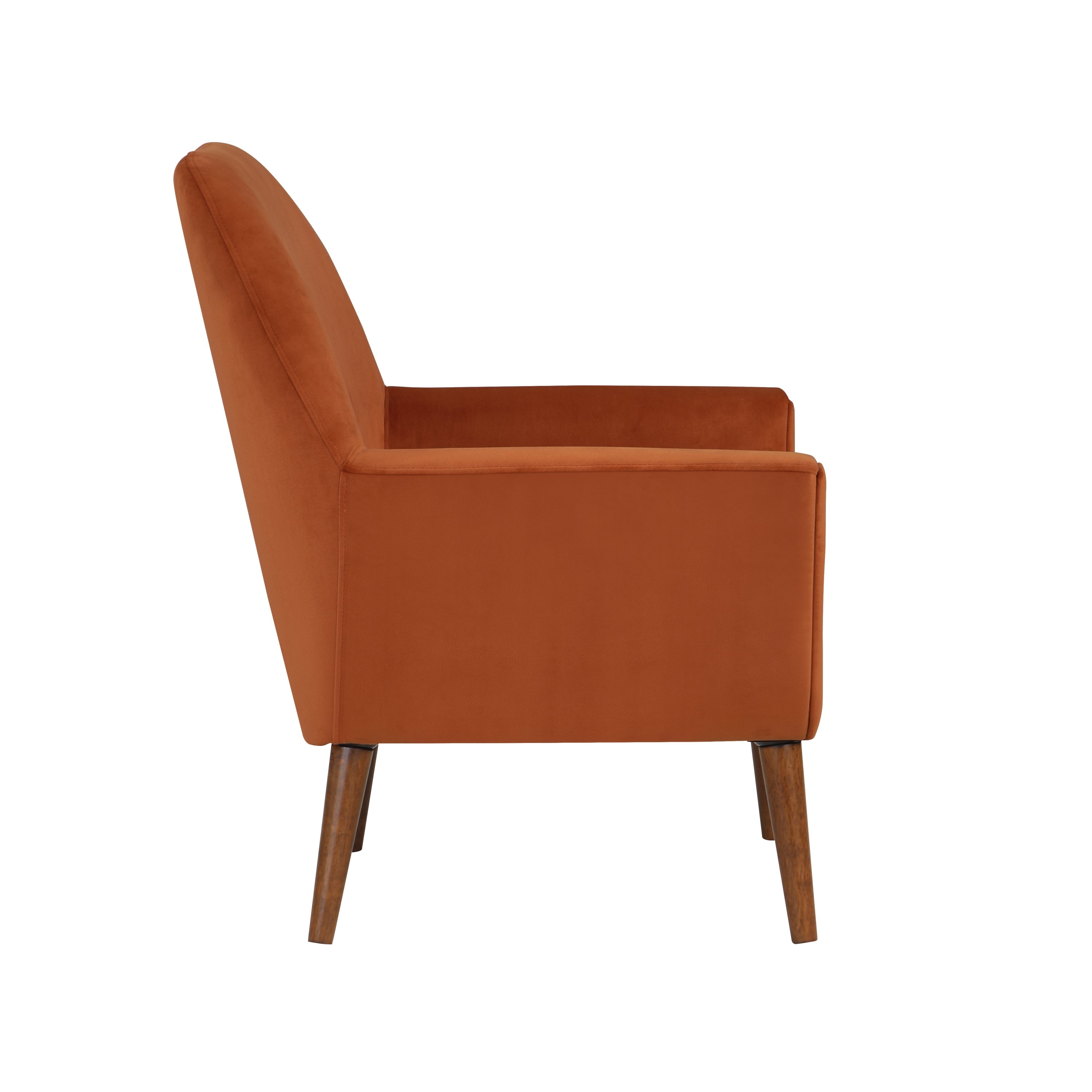 Astrid Mid-Century Burnt Orange Velvet Arm Chair