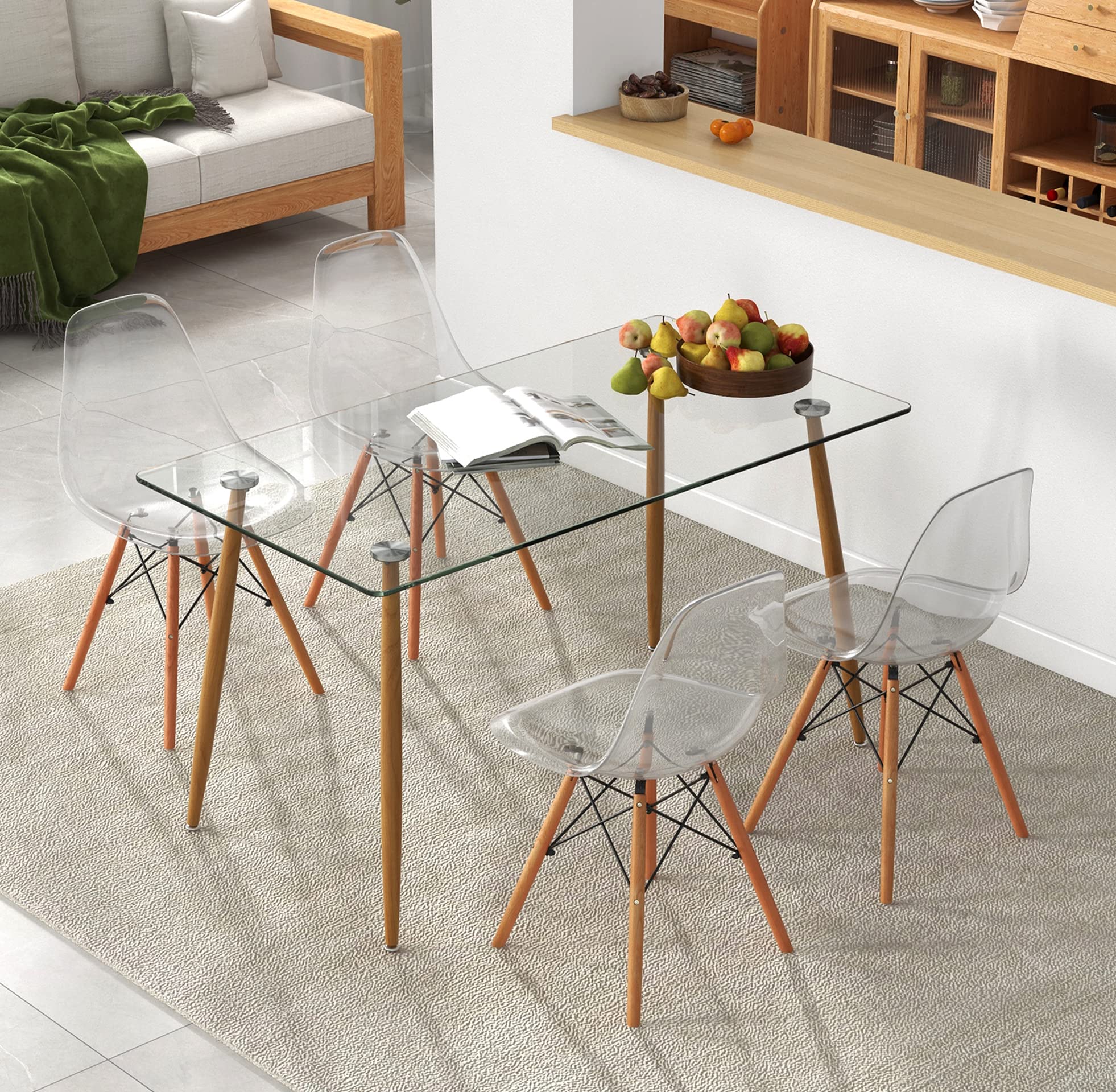Sleek Glass Dining Set for 4