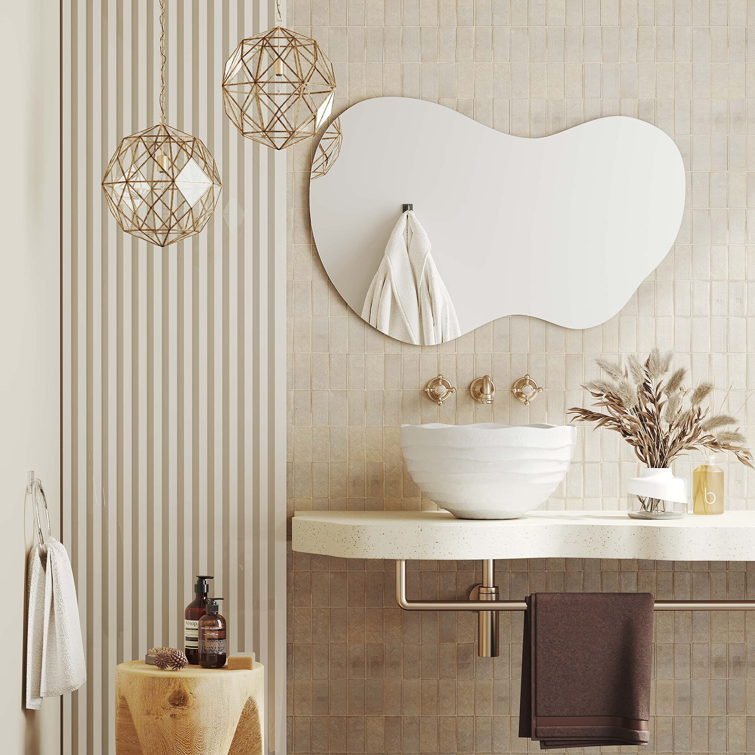 Wavy Mirror Asymmetrical Wall Mirror