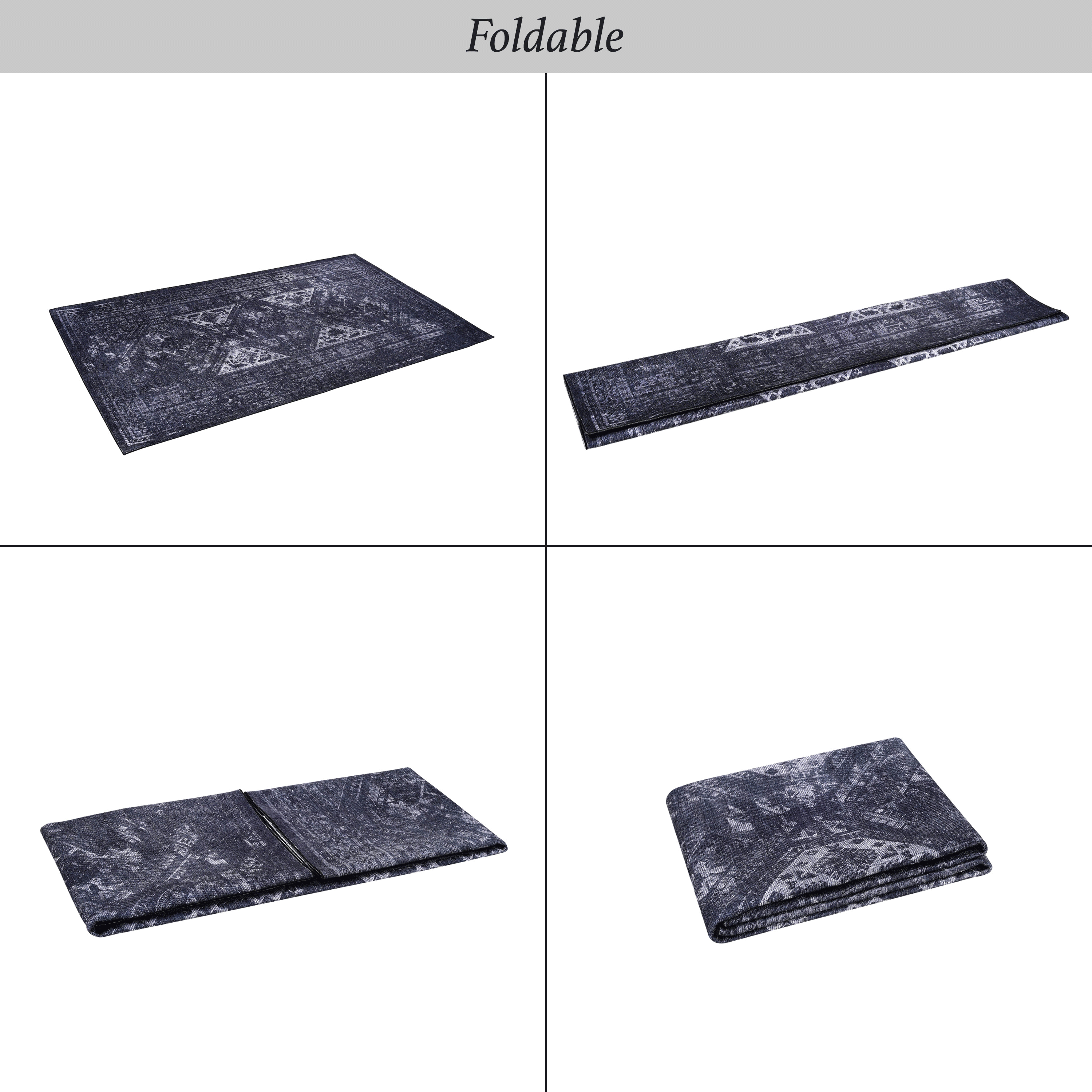 3x5 Area Rugs, Washable Rug, Low-Pile, Non-Slip, Non-Shedding, Foldable, Kid & Pet Friendly