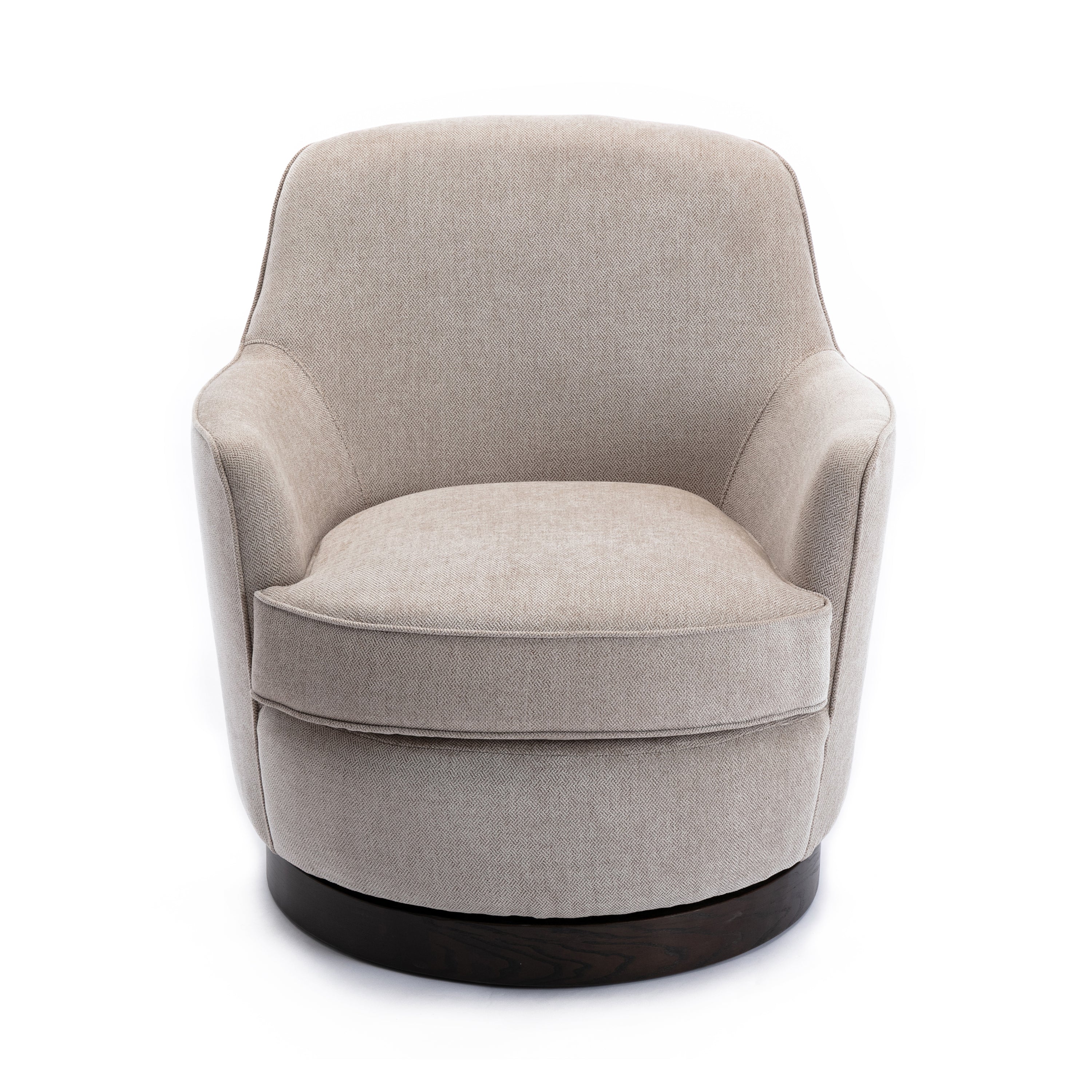 Richfield Oatmeal Wood Base Swivel Chair