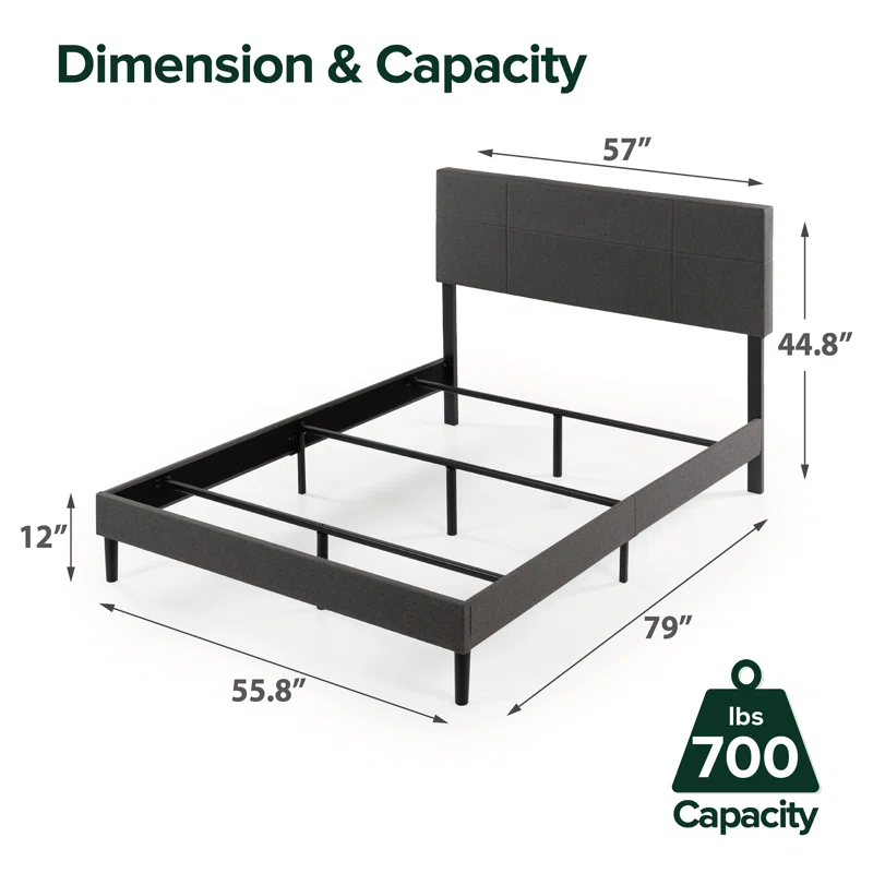 Denna Dark Gray Slat Bed- King Size