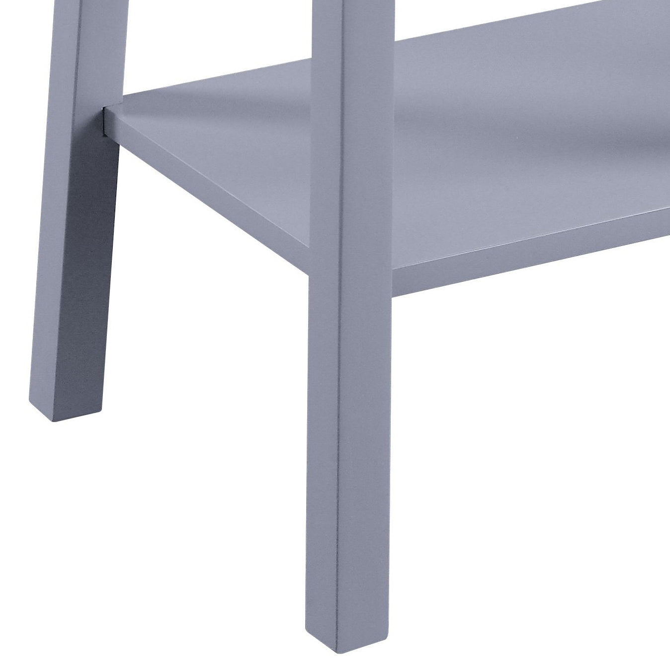 Kaife Gray Accent Table with Display and Utility Function