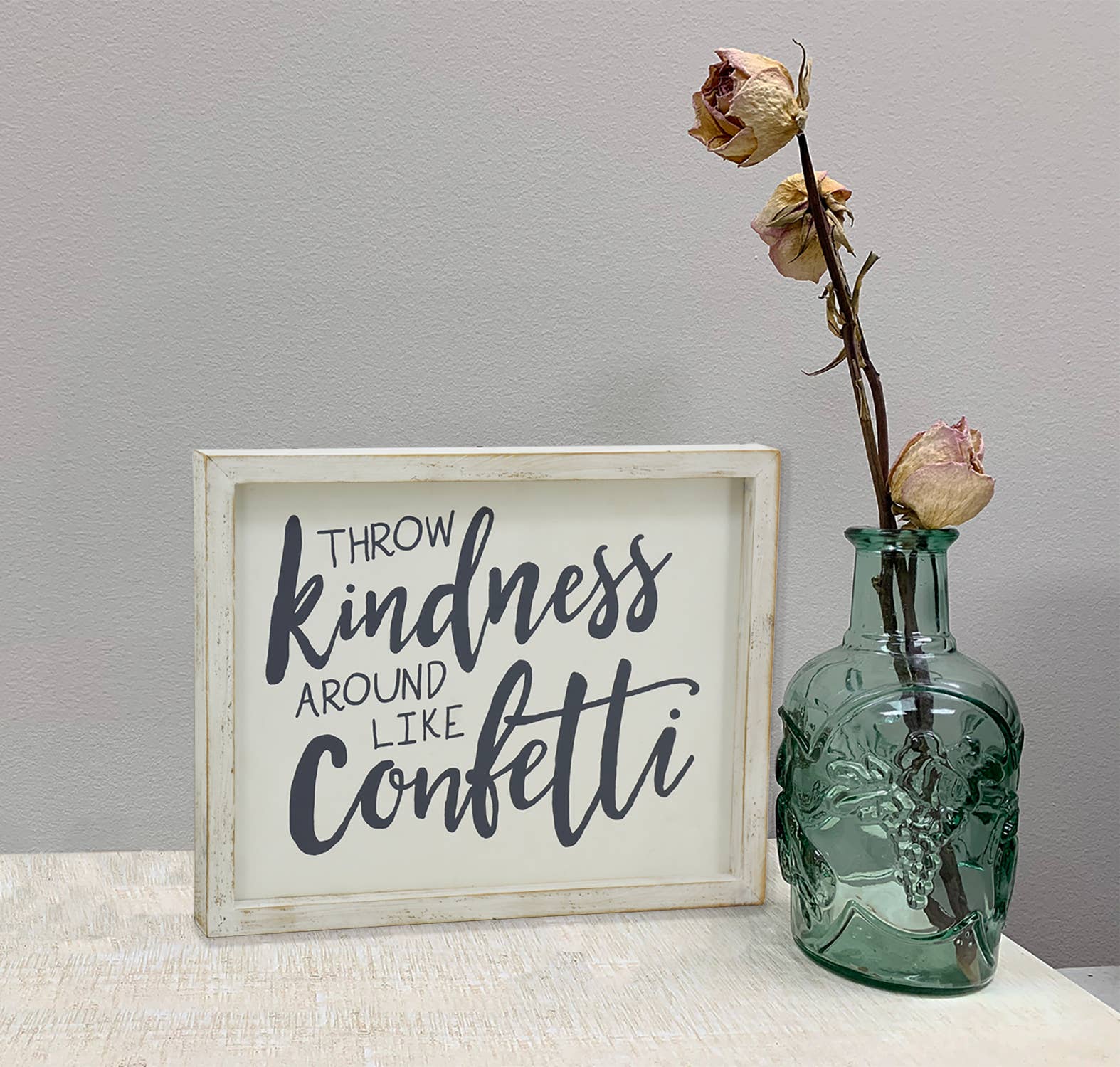 Throw Kindness Around Like Confetti Wood Wall Framed Sign