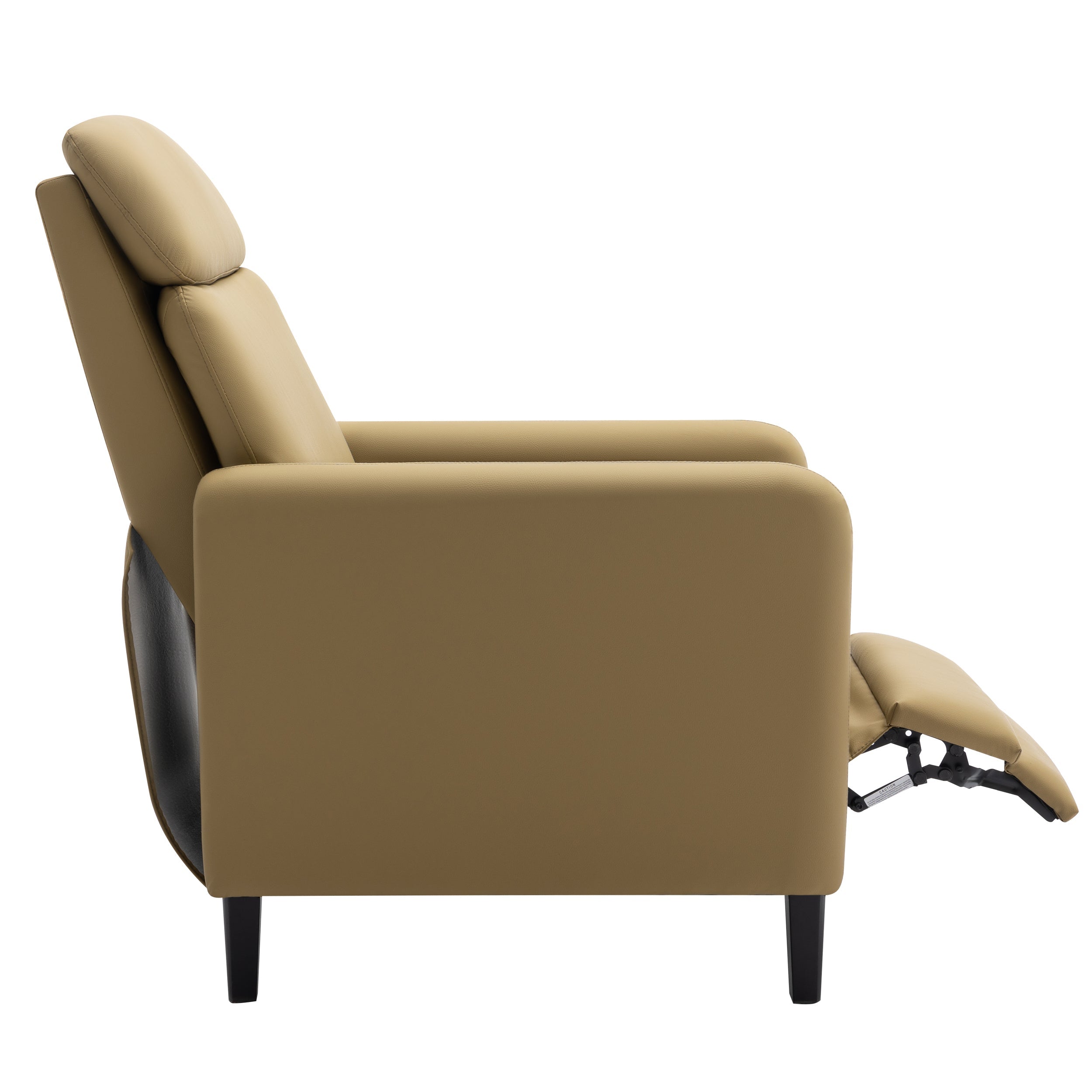 Modern Artistic Color Design Adjustable Recliner Chair , Mustard Green