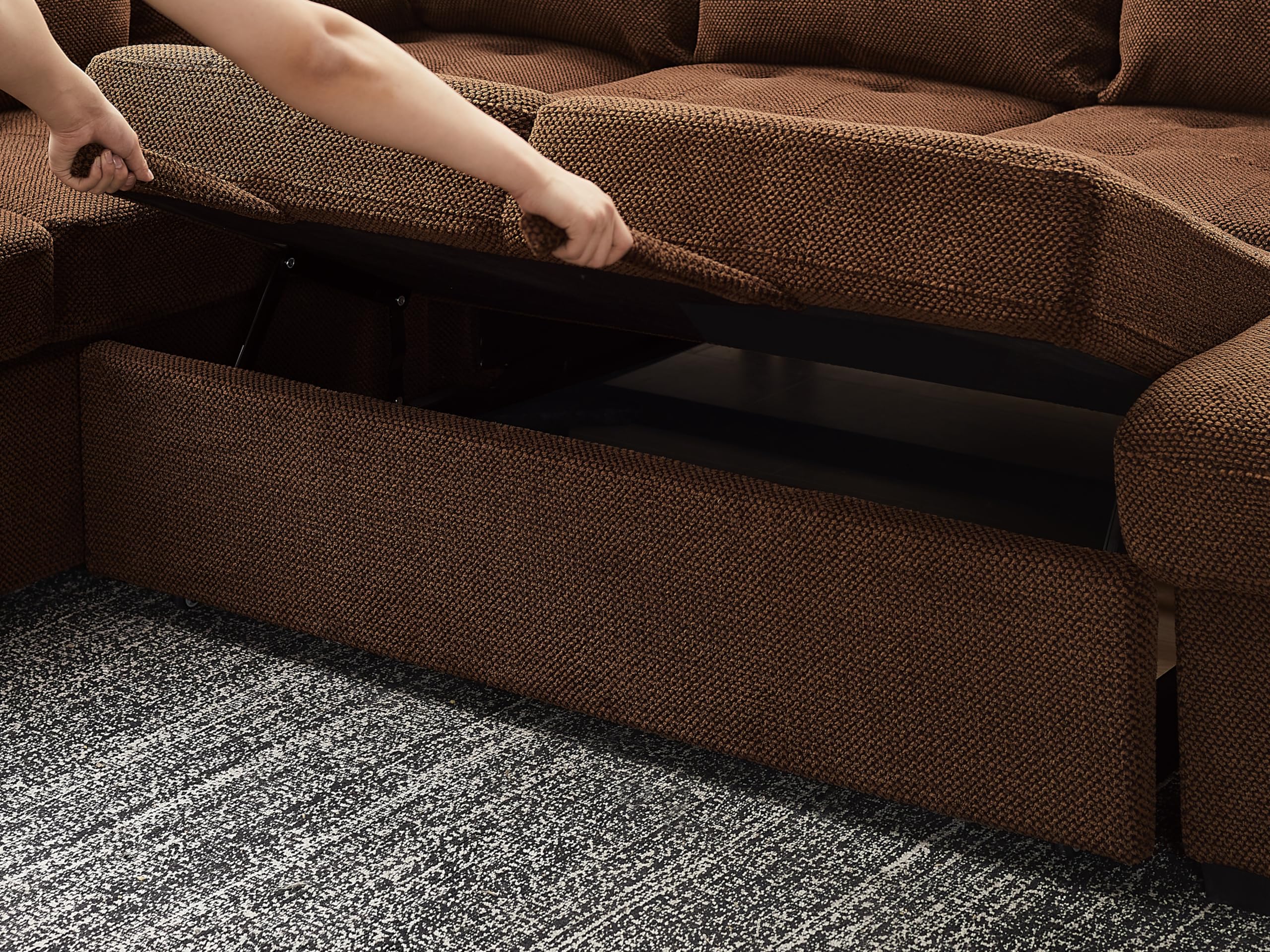 Oversized Sectional Couch with Pull Out Bed