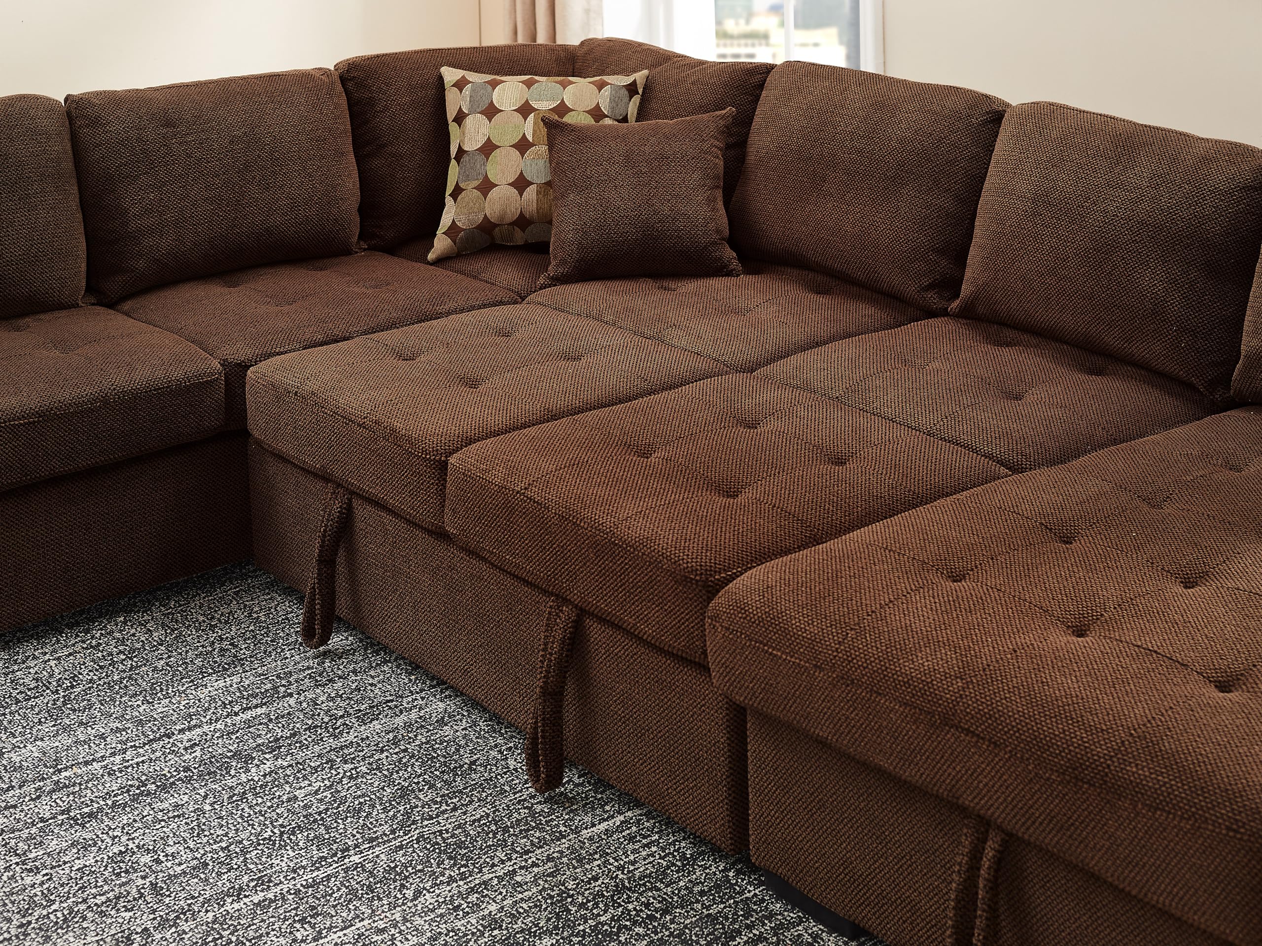 Oversized Sectional Couch with Pull Out Bed