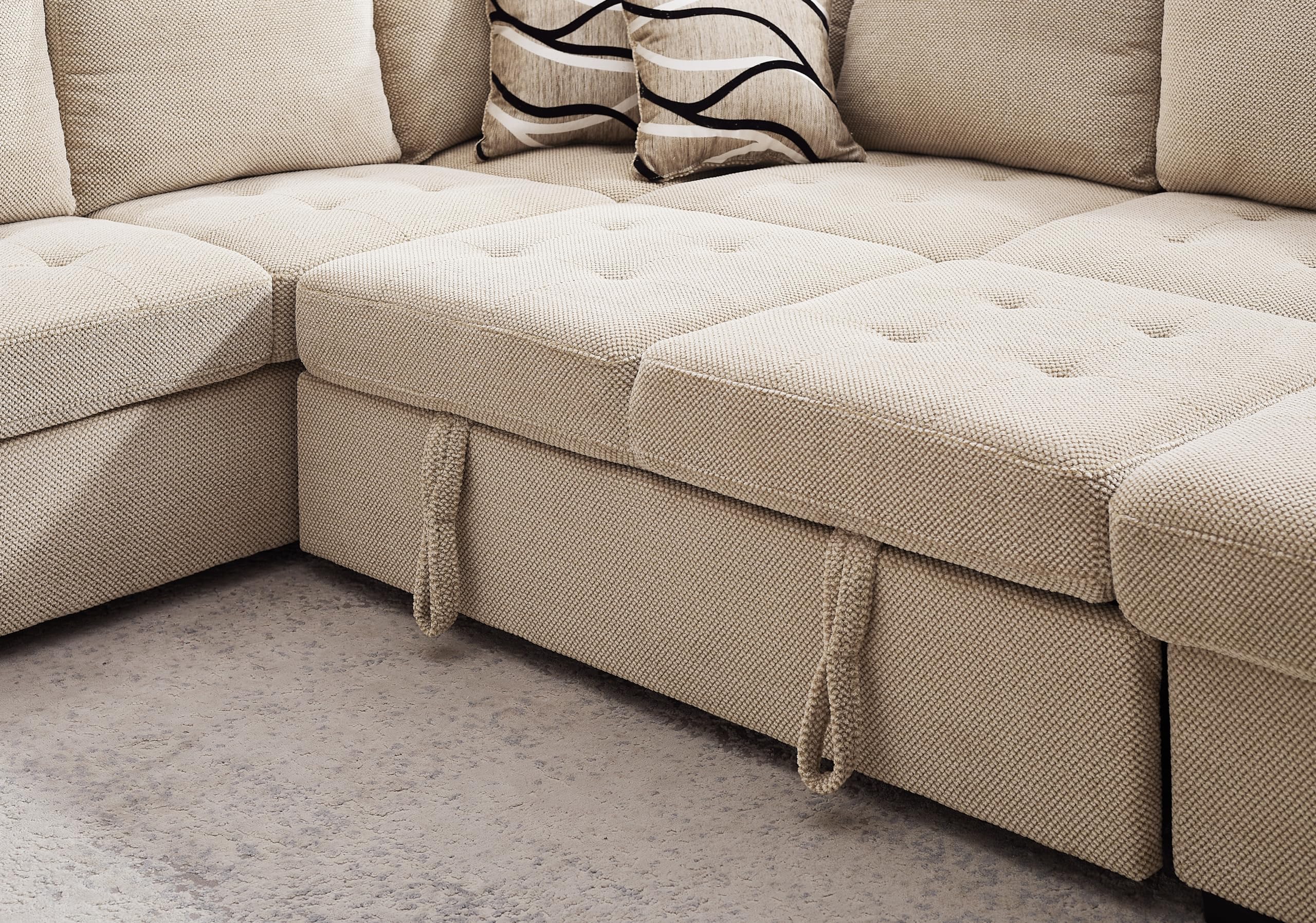 Oversized Sectional Couch with Pull Out Bed