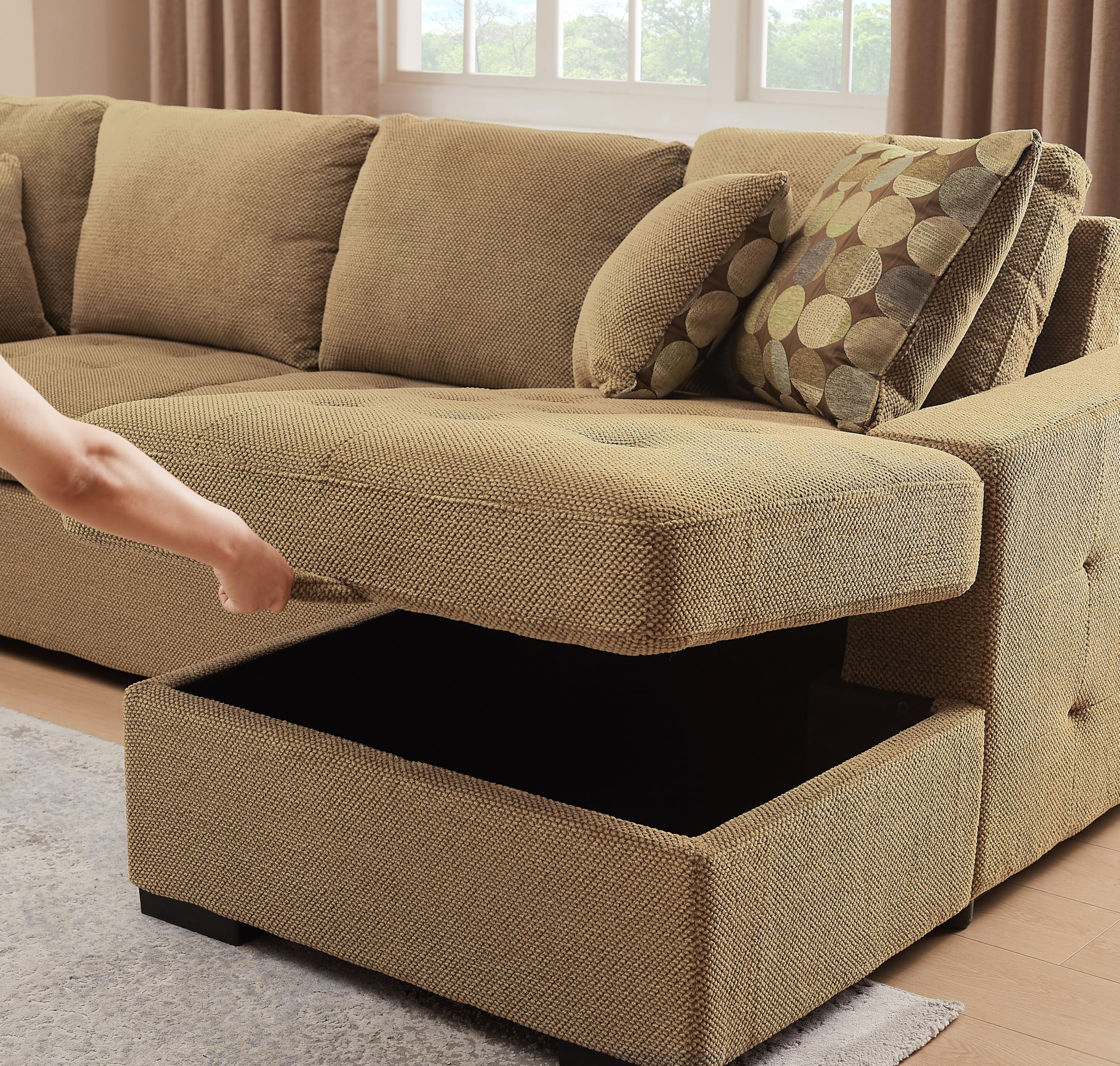 Oversized Sectional Couch with Pull Out Bed