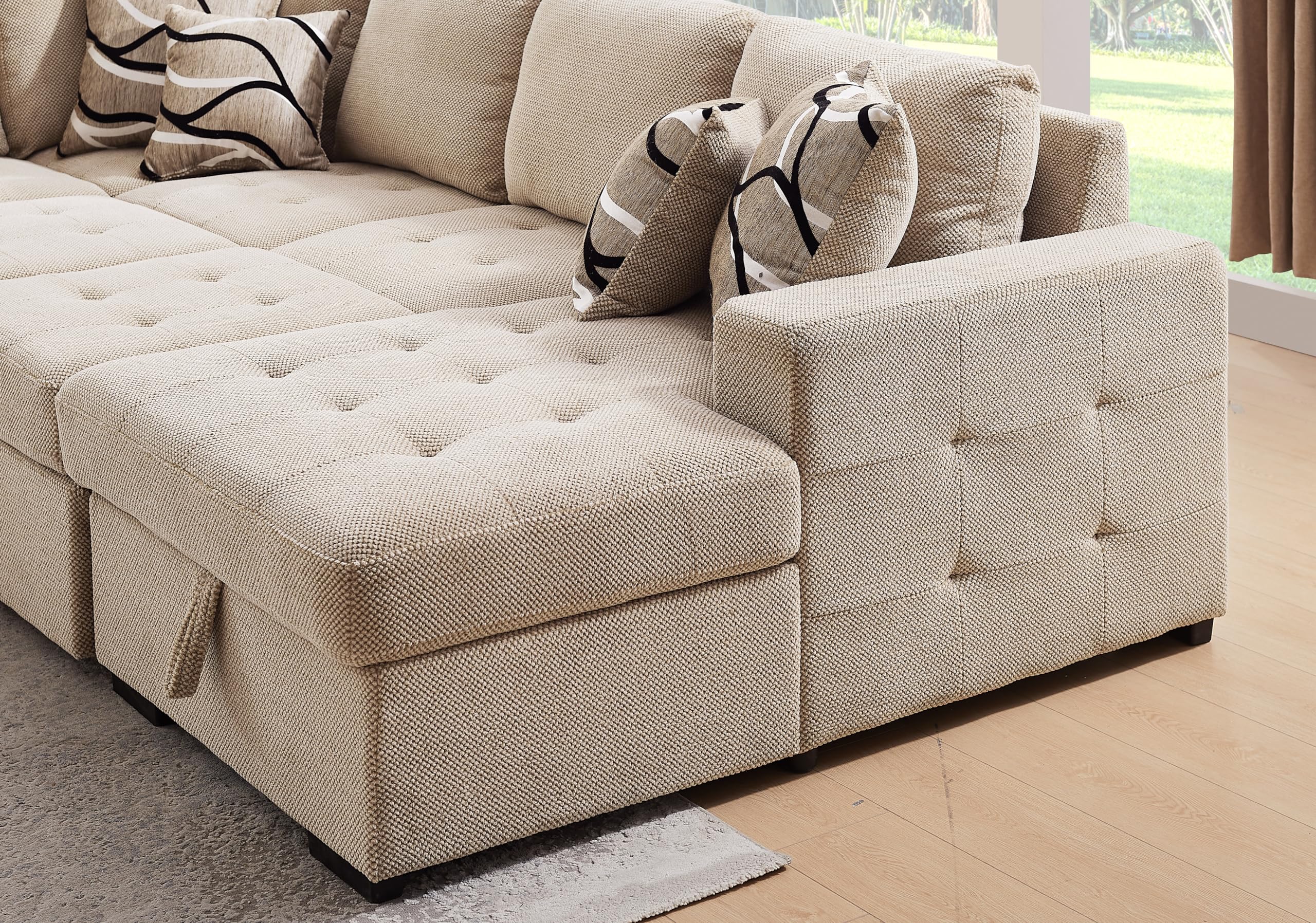 Oversized Sectional Couch with Pull Out Bed