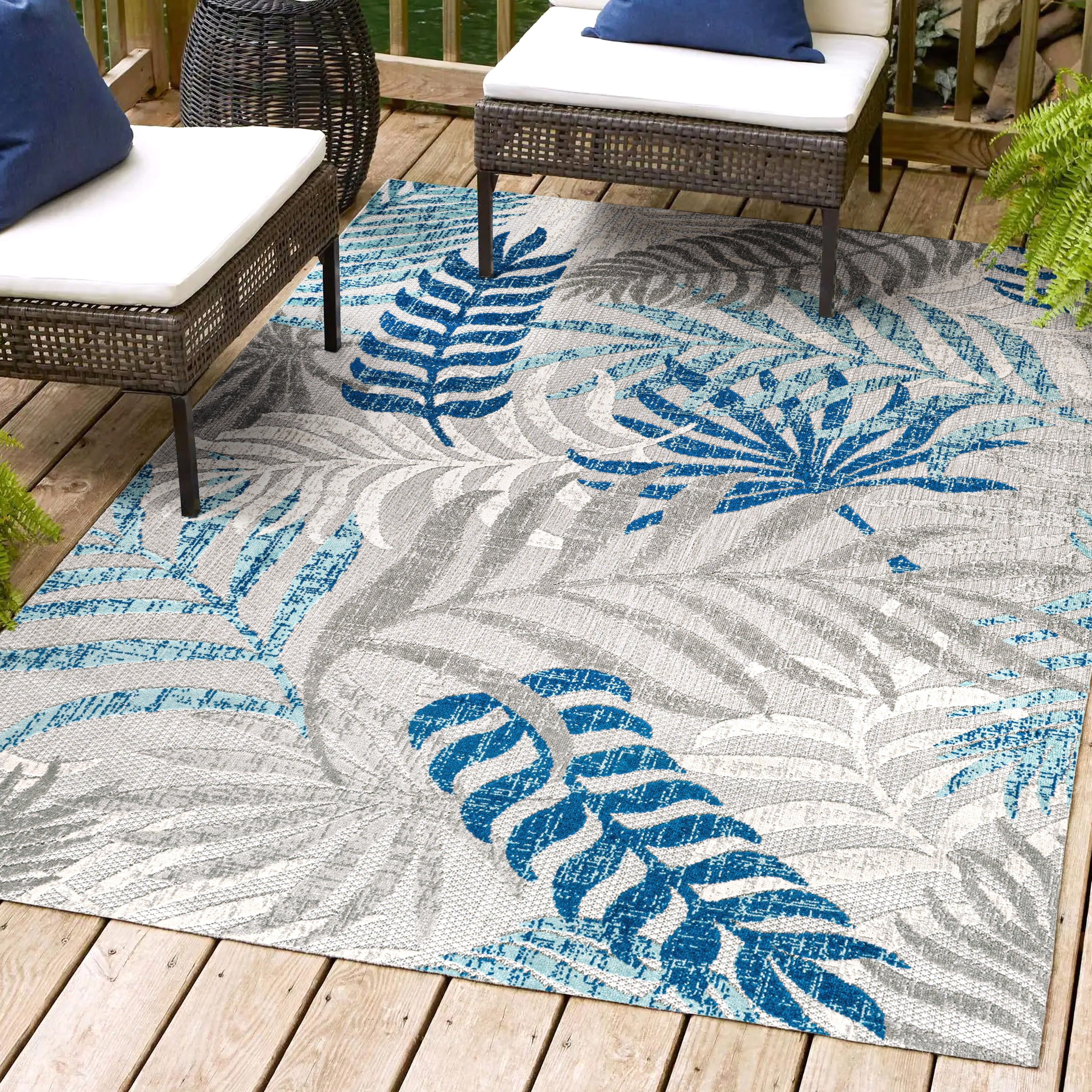 Tropics Palm Leaves Indoor/Outdoor Area Rug