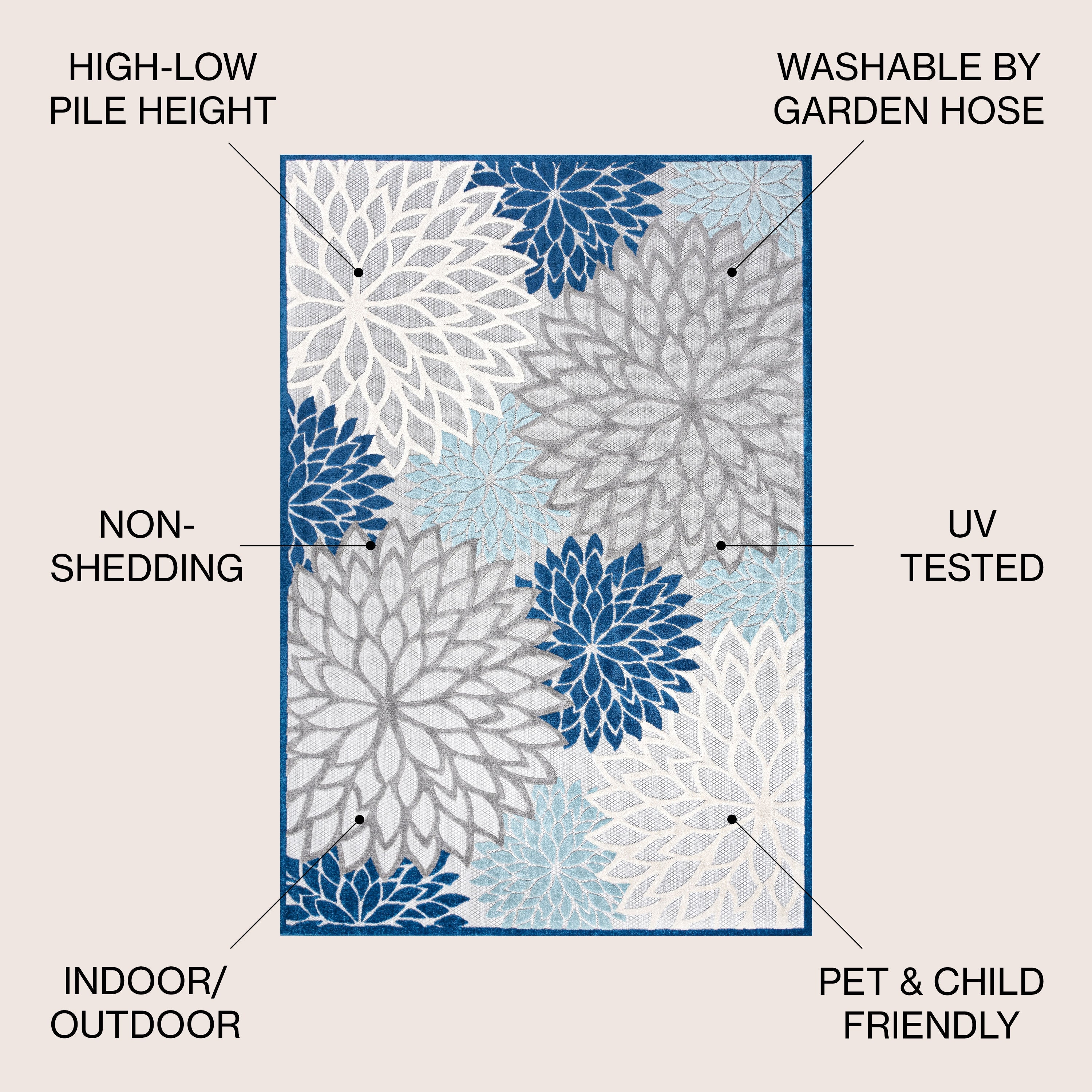 Minori Floral High-Low Indoor/Outdoor Area Rug