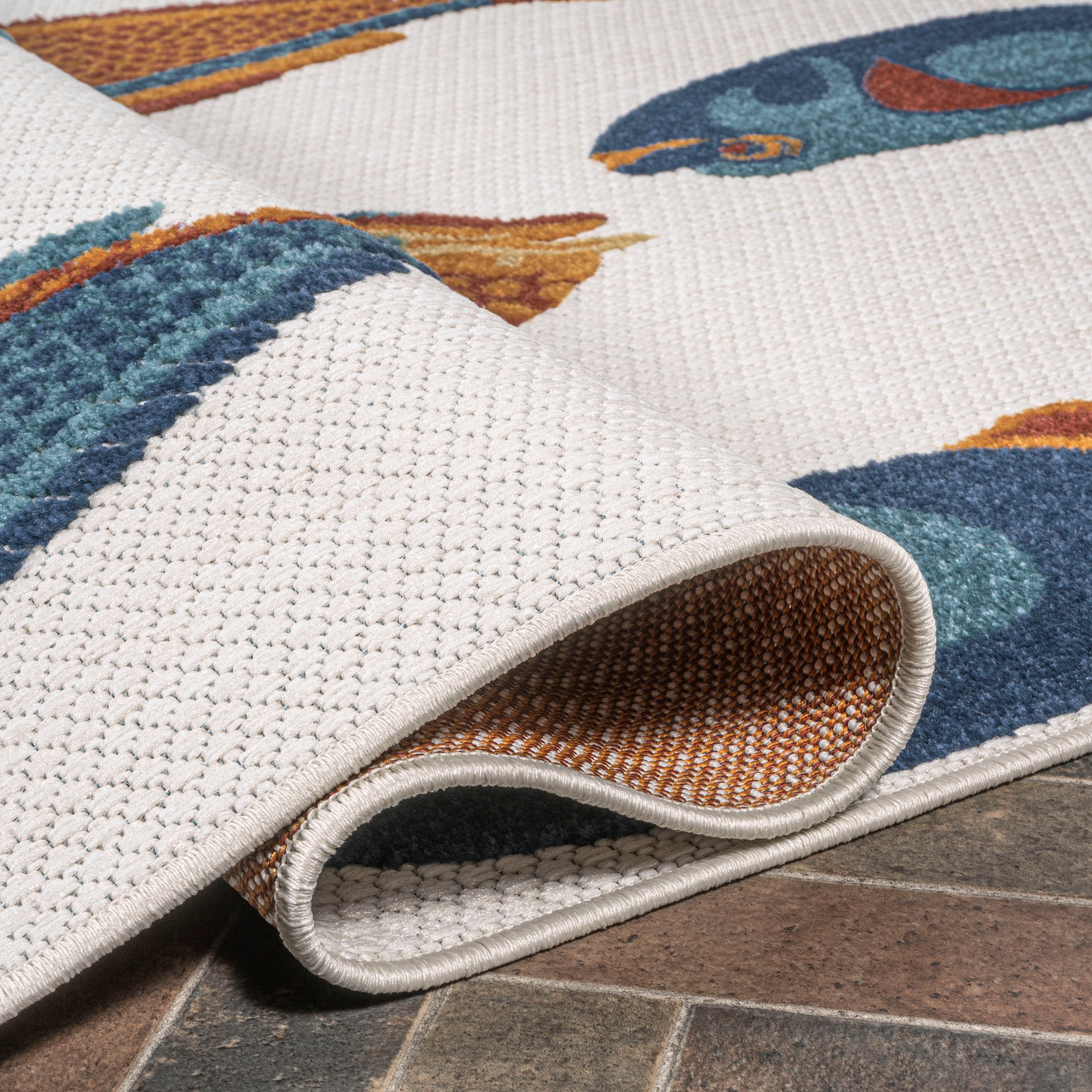 Algarve Modern Fish High-Low Indoor/Outdoor Runner Rug