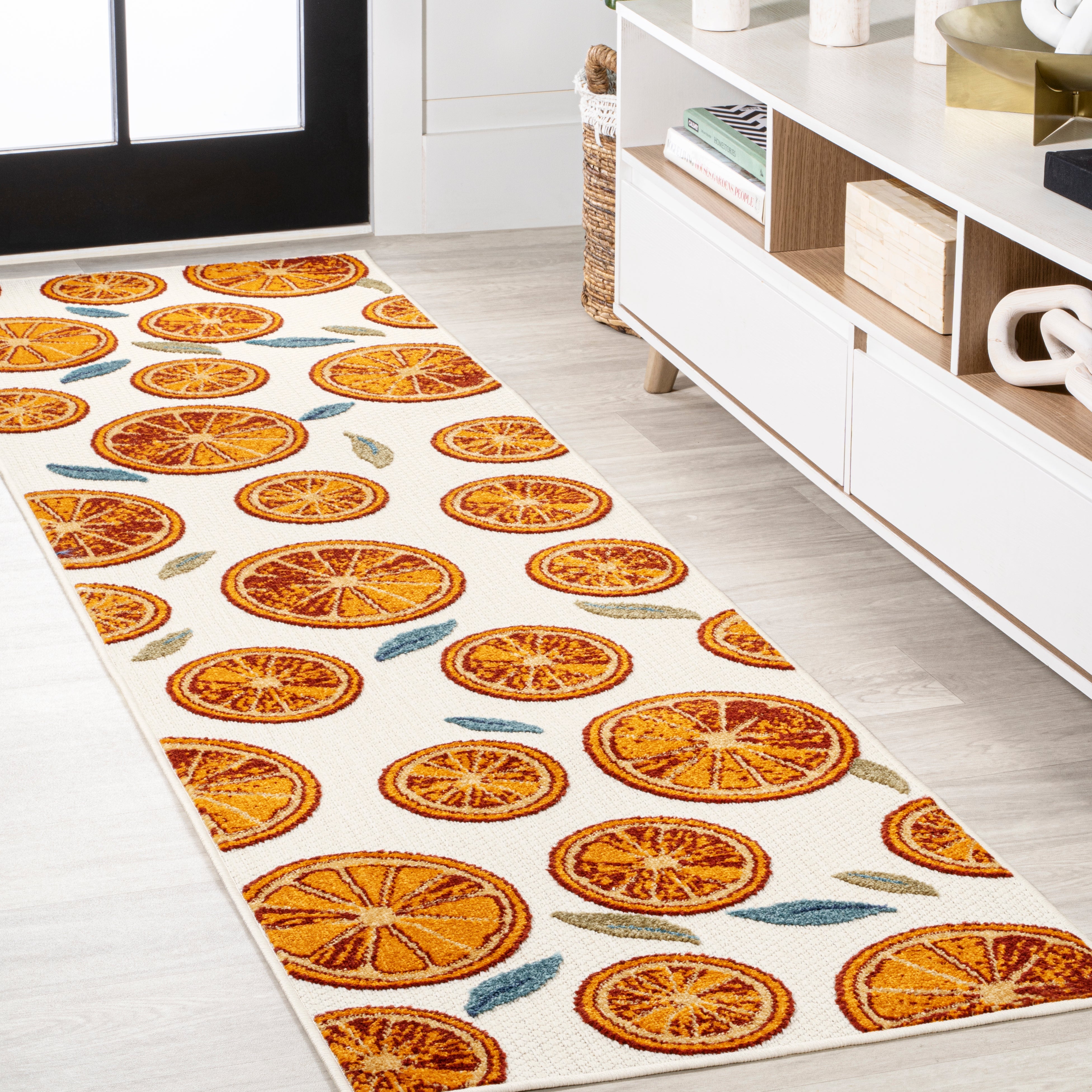 Aranciata Citrus Slice High-Low Indoor/Outdoor Runner Rug