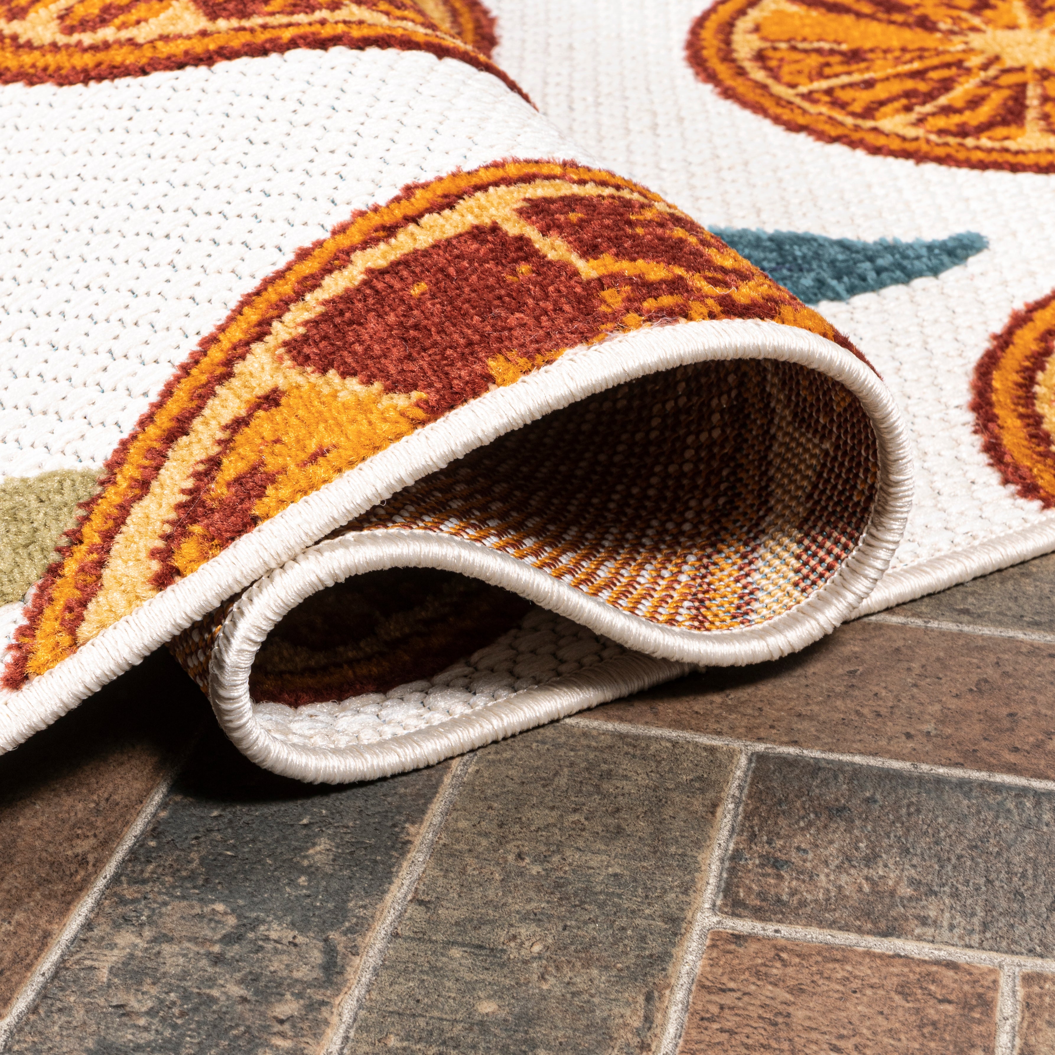 Aranciata Citrus Slice High-Low Indoor/Outdoor Runner Rug