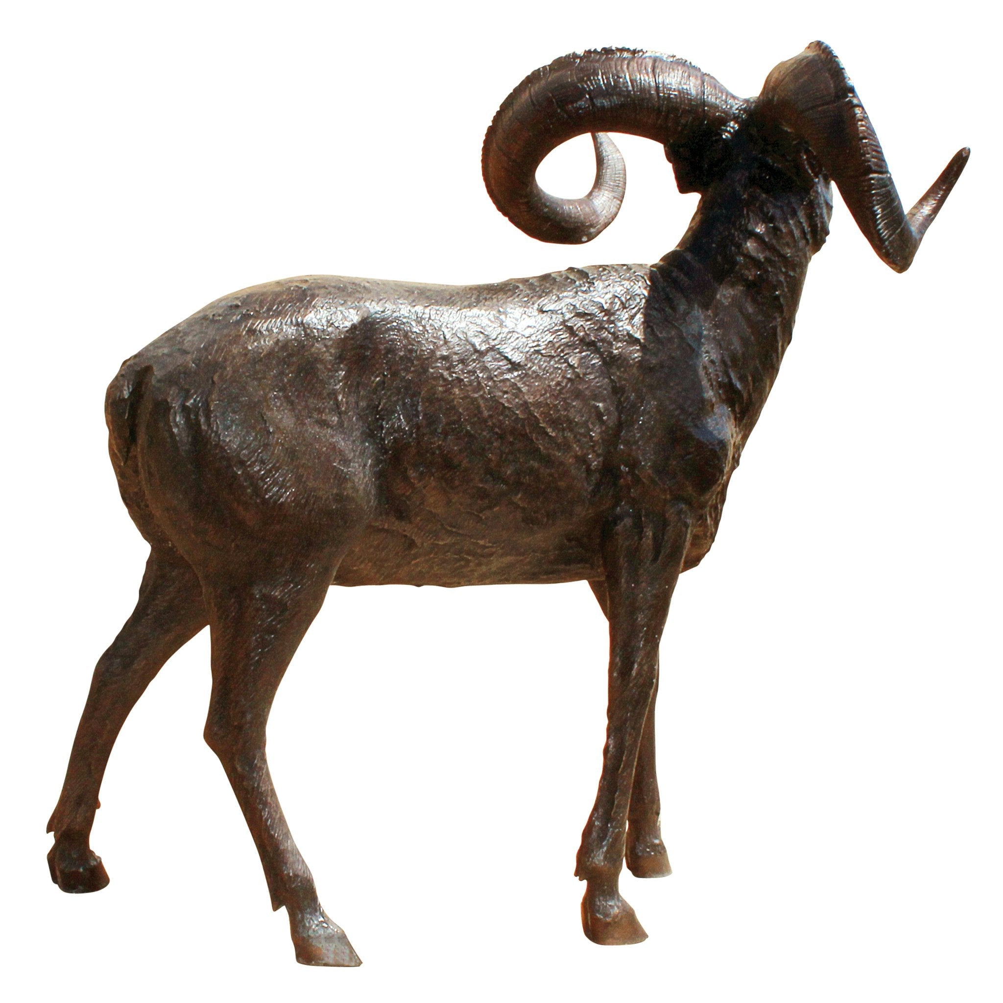 Big Horn Sheep Cast Bronze Garden Statue