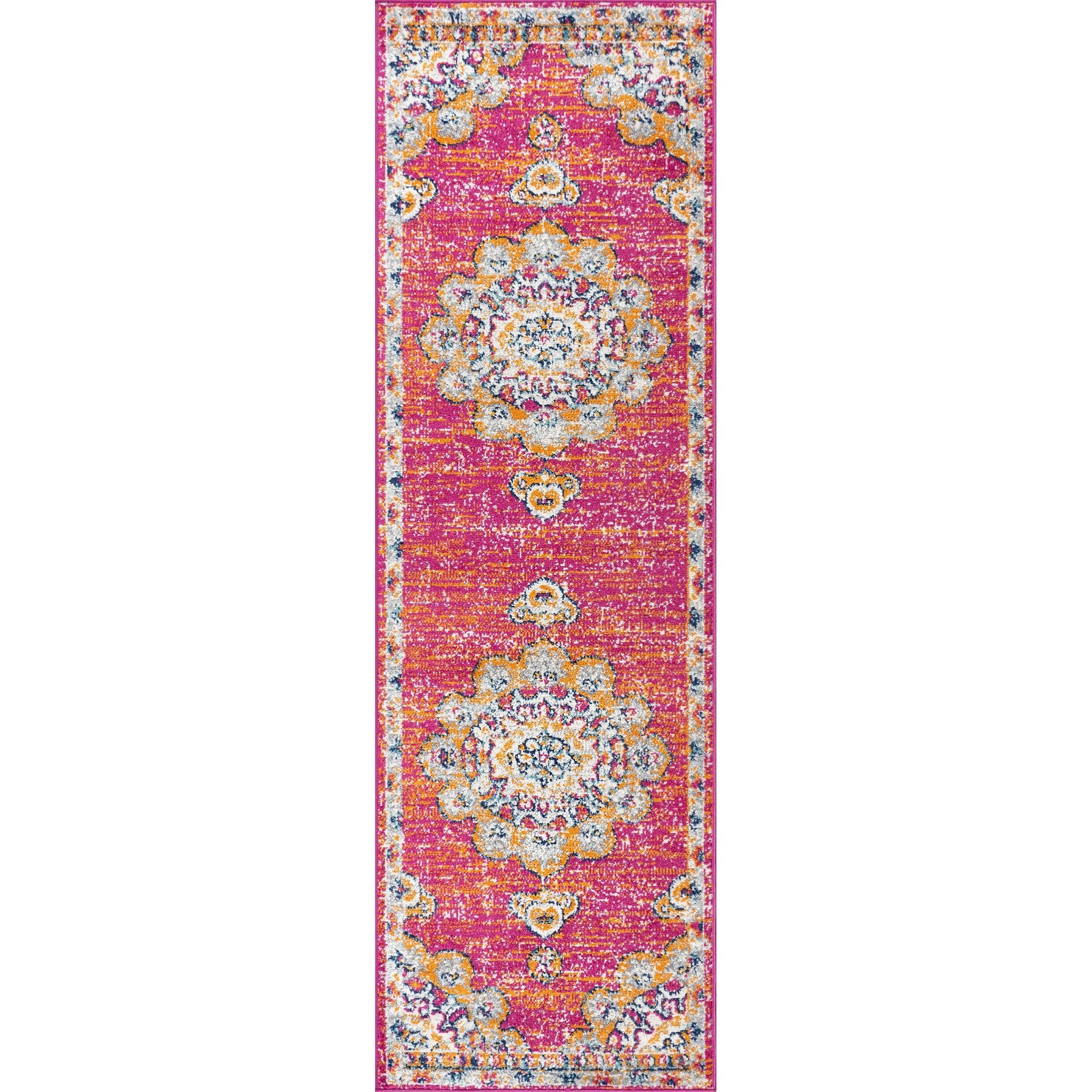 2x8 Bohemian FLAIR Boho Vintage Medallion Runner Rug