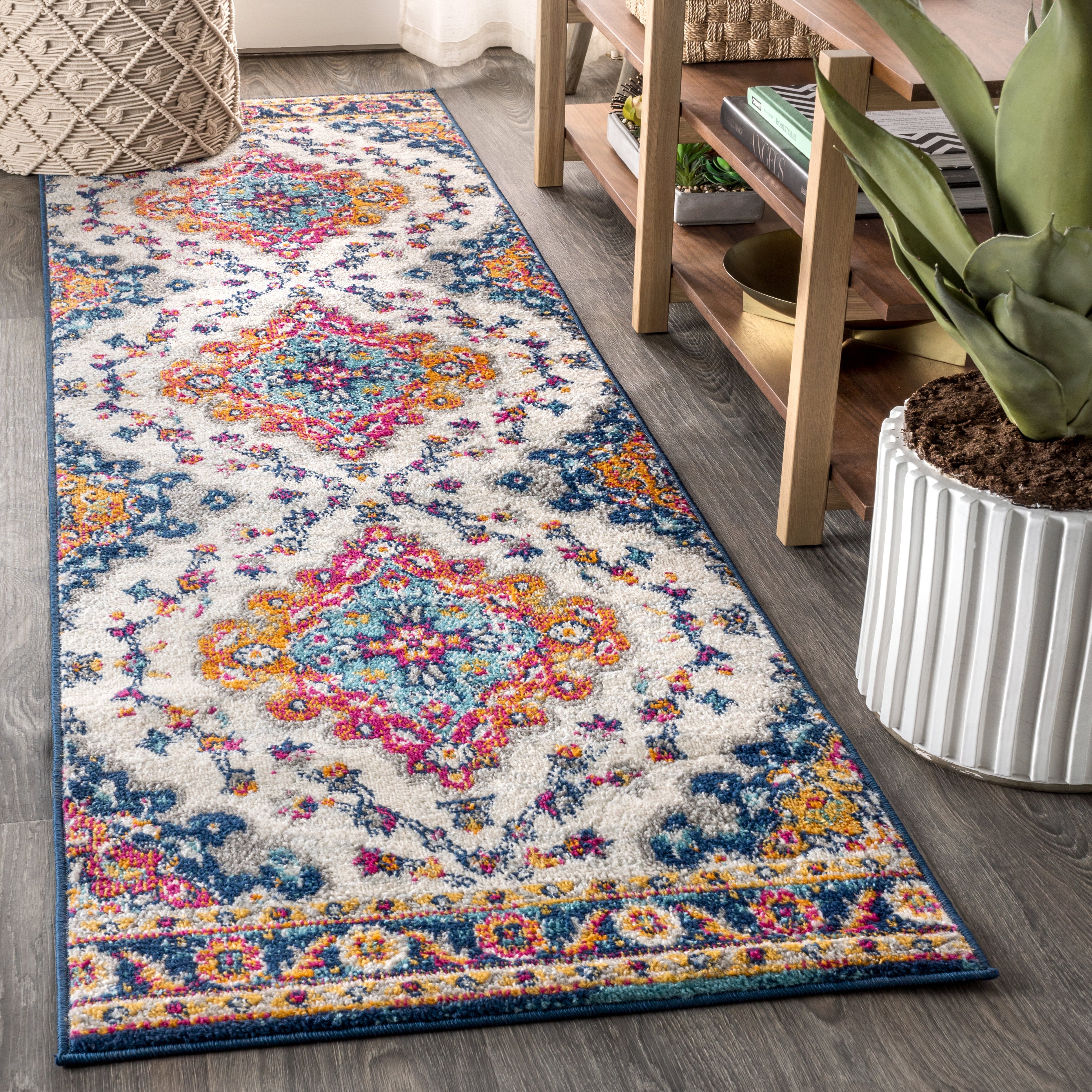 Bohemian FLAIR Boho Vintage Medallion Runner Rug