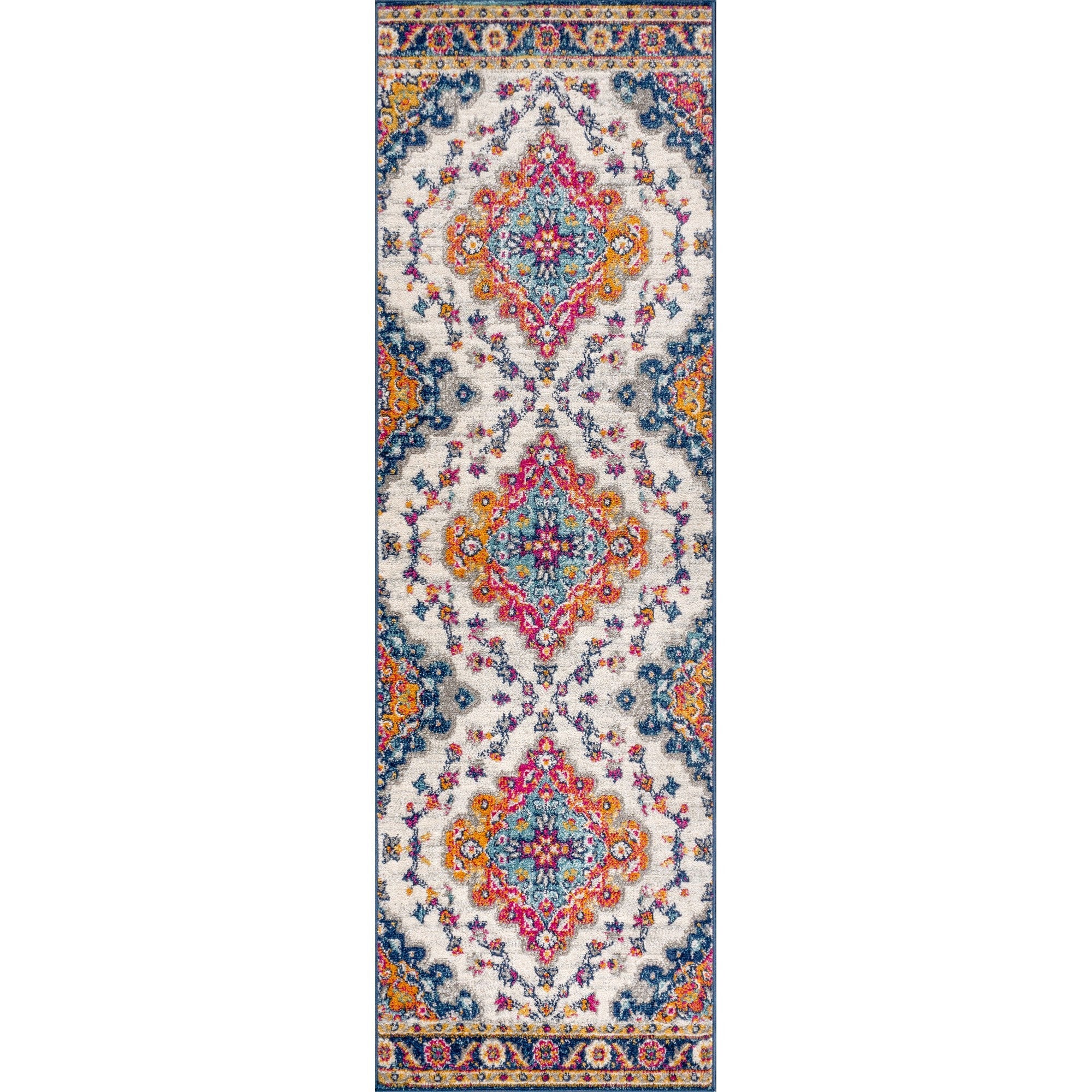 Bohemian FLAIR Boho Vintage Medallion Runner Rug