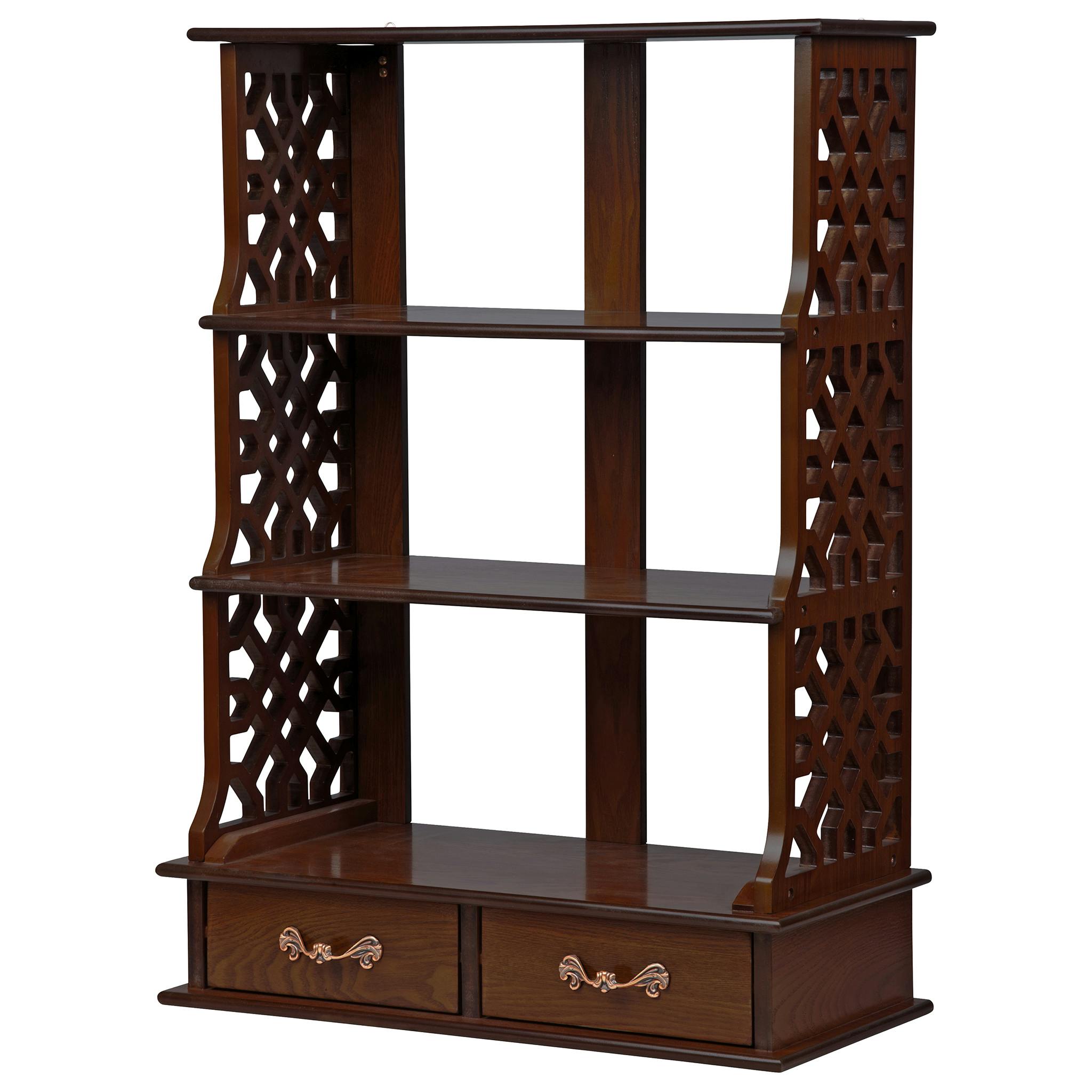 Chinese Chippendale-Style Triple Shelf Hardwood Curio