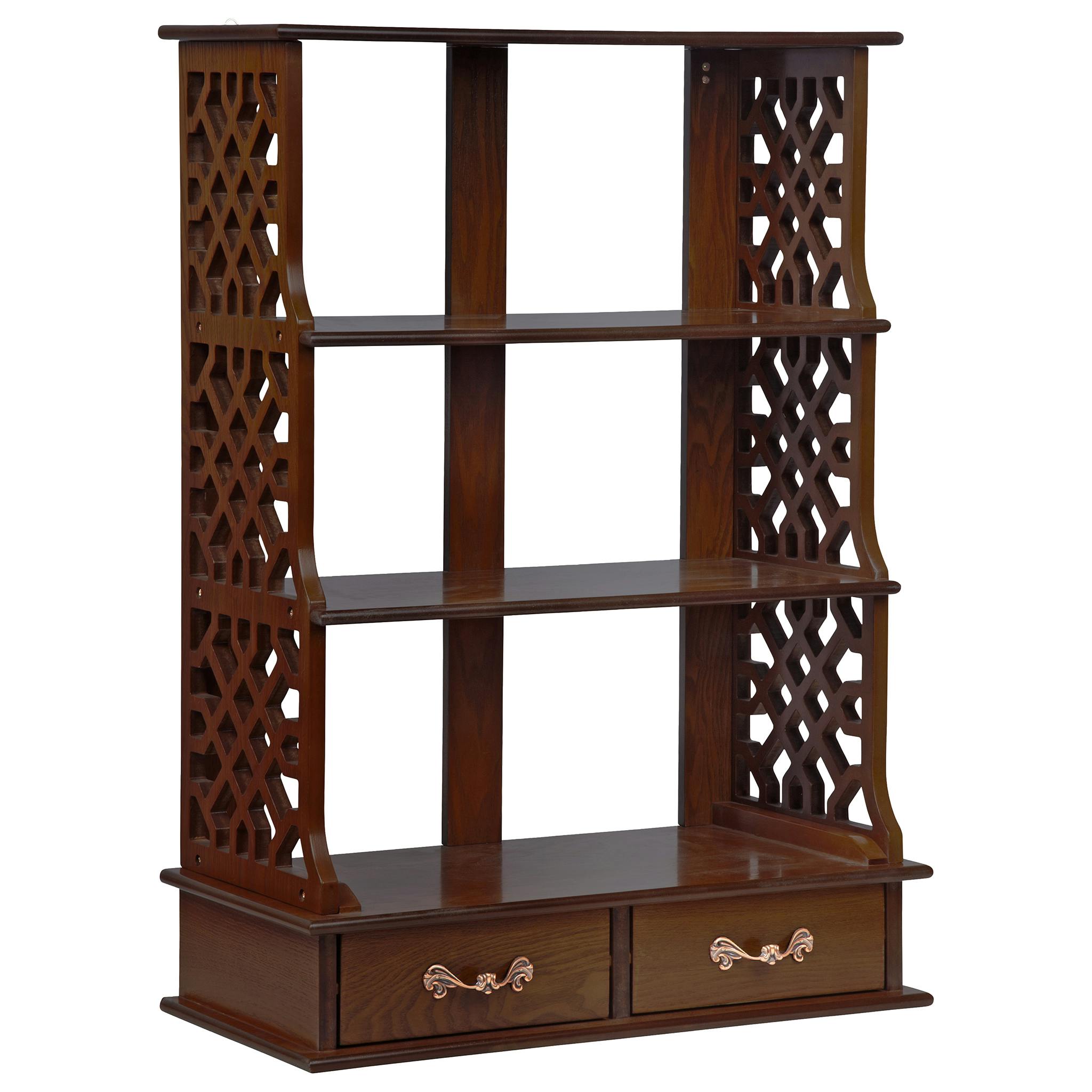 Chinese Chippendale-Style Triple Shelf Hardwood Curio