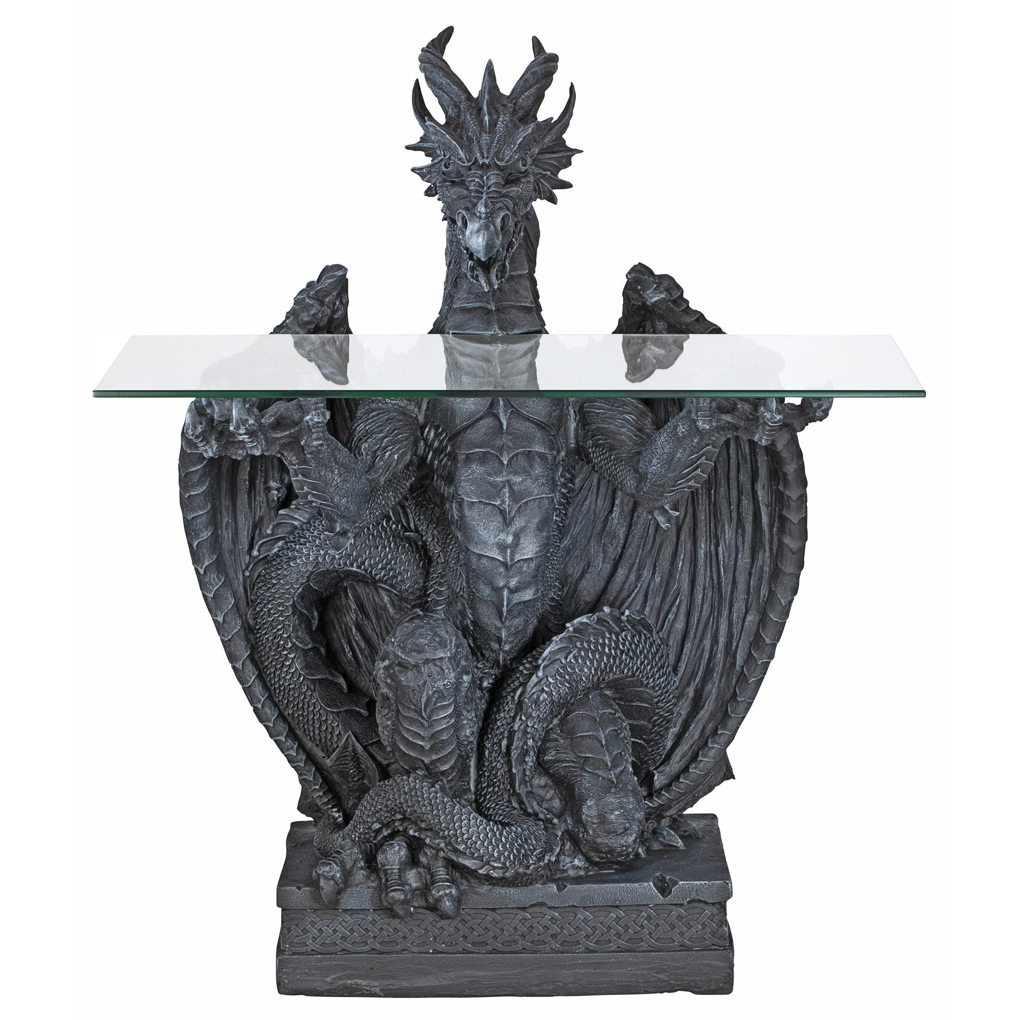 The Subservient Dragon Glass-Topped Sculptural Table