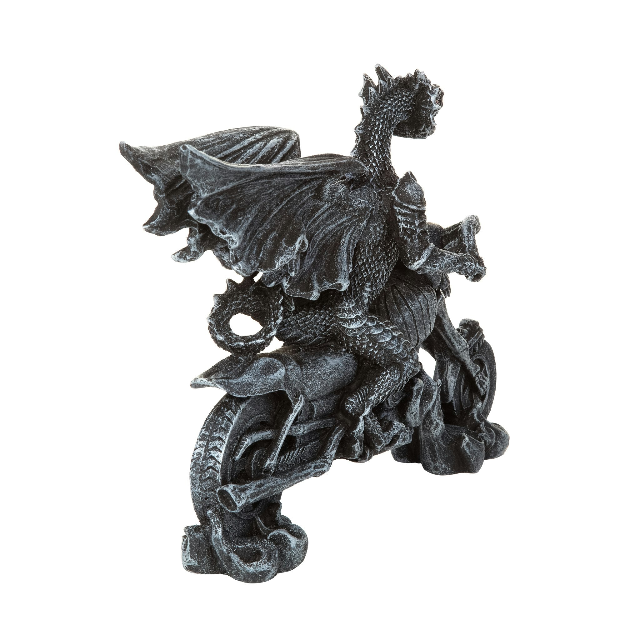 Biker Dragon on Skeleton Chopper Statue