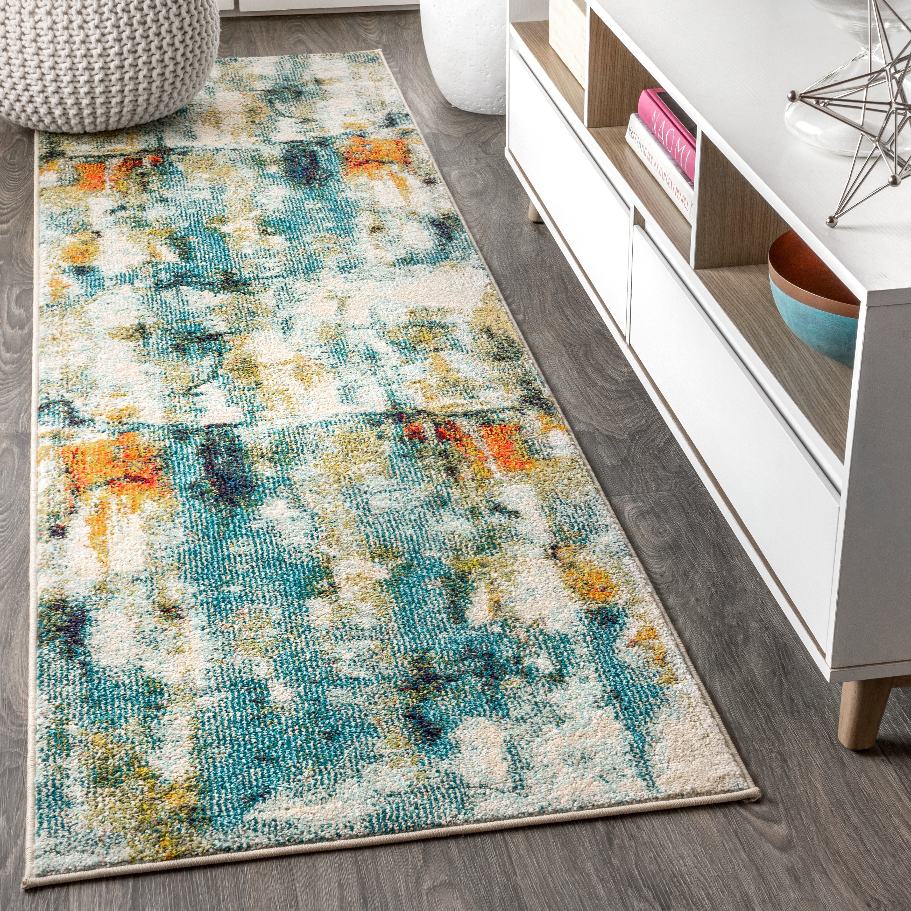 Contemporary POP Modern Abstract Waterfall Runner Rug