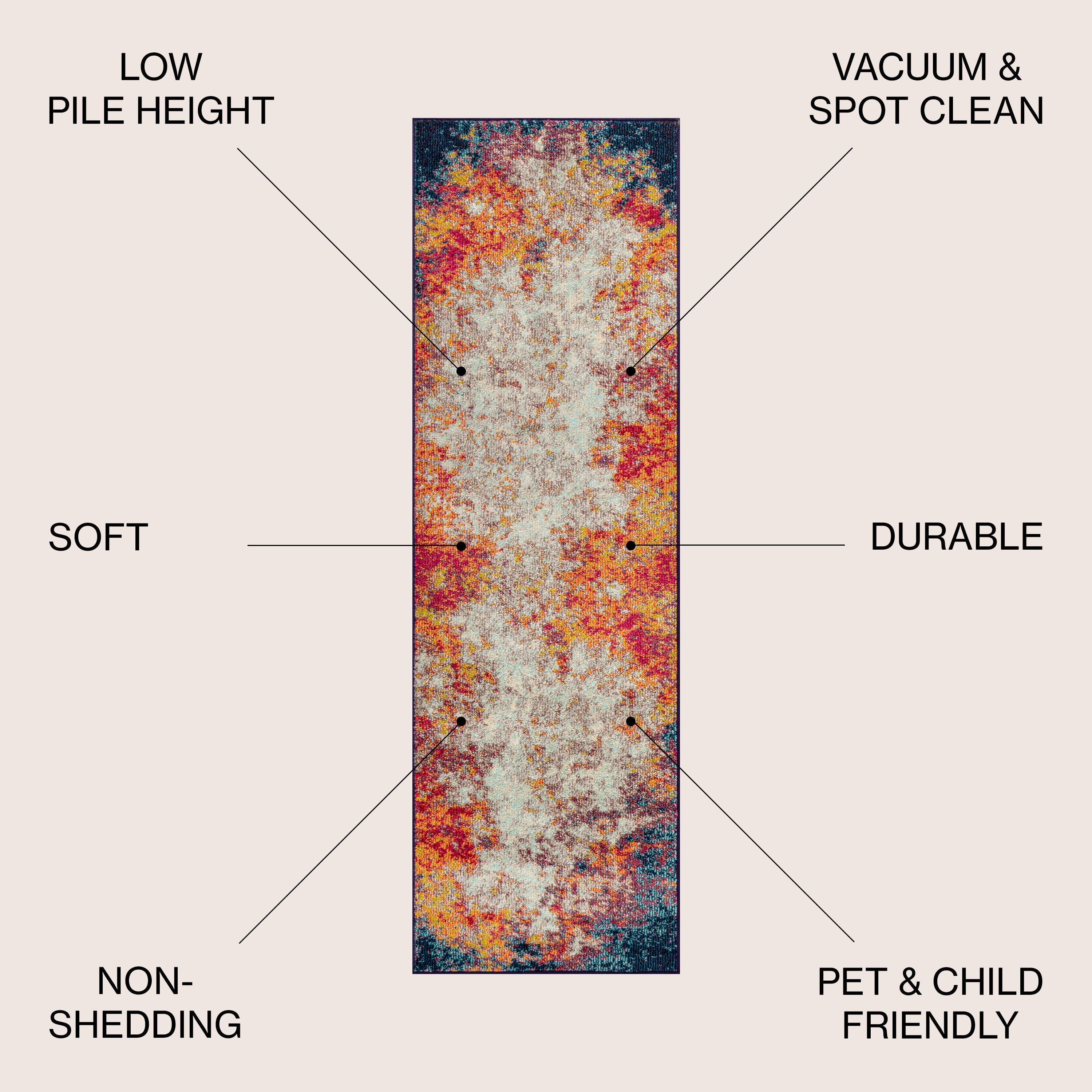 Contemporary Modern Abstract Runner Rug