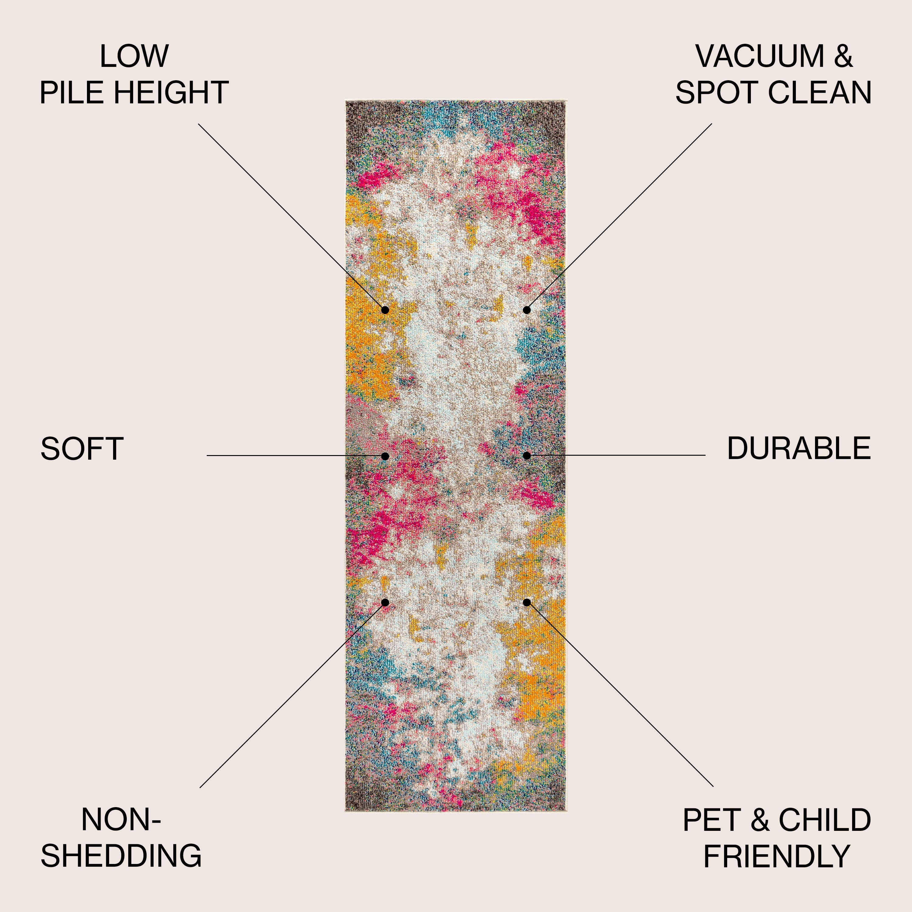 Contemporary Modern Abstract Runner Rug