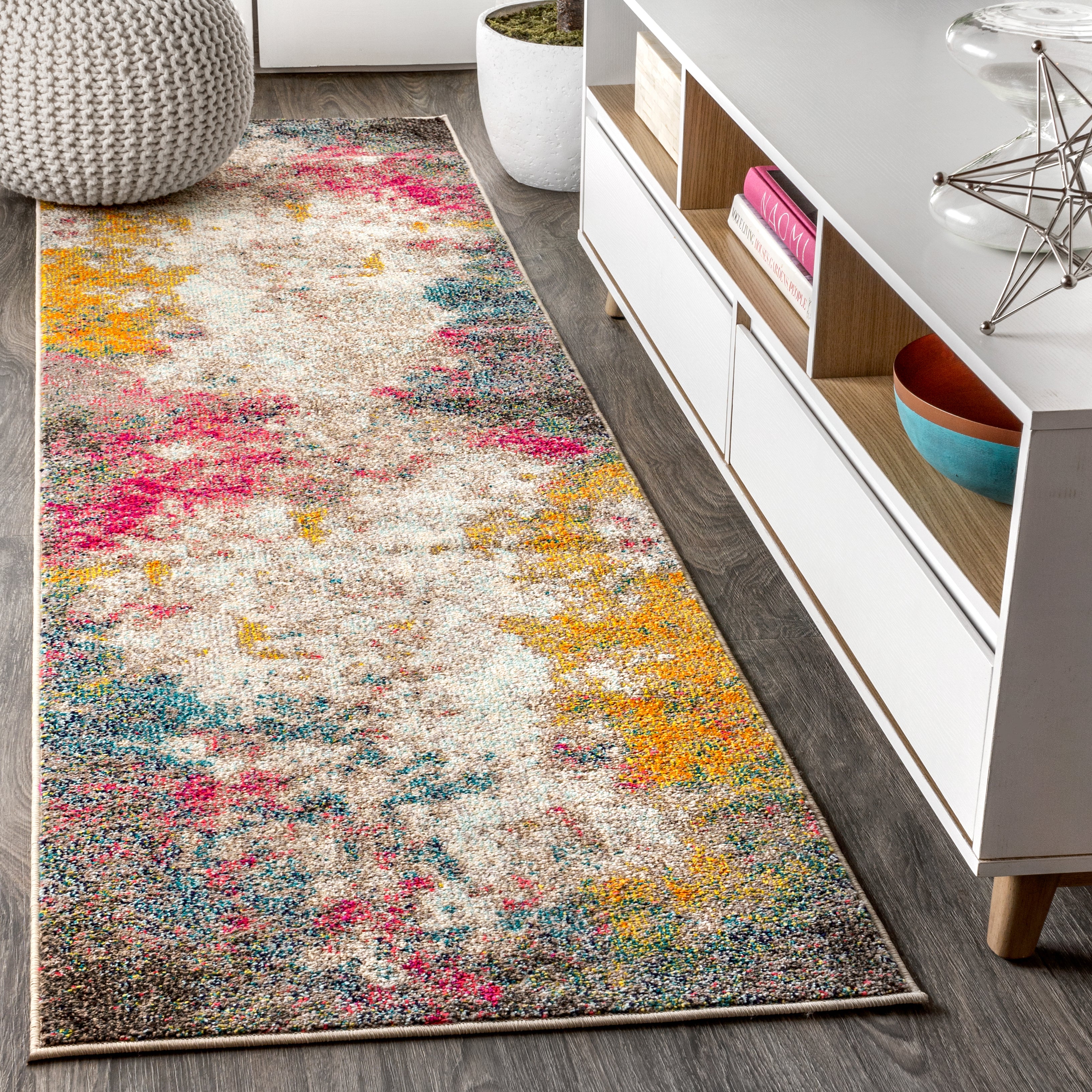 Contemporary Modern Abstract Runner Rug