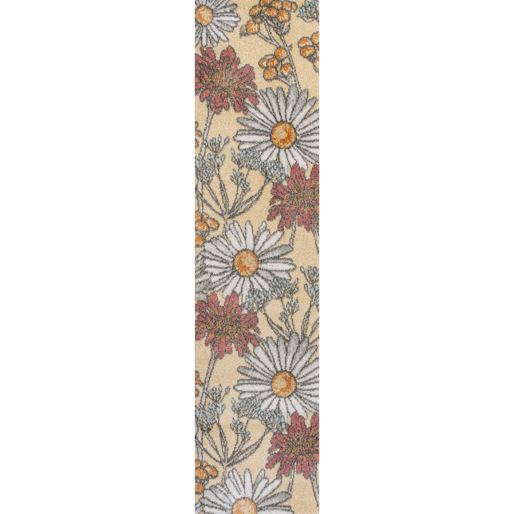 Dizi Modern Botanical Wildflower Runner Rug