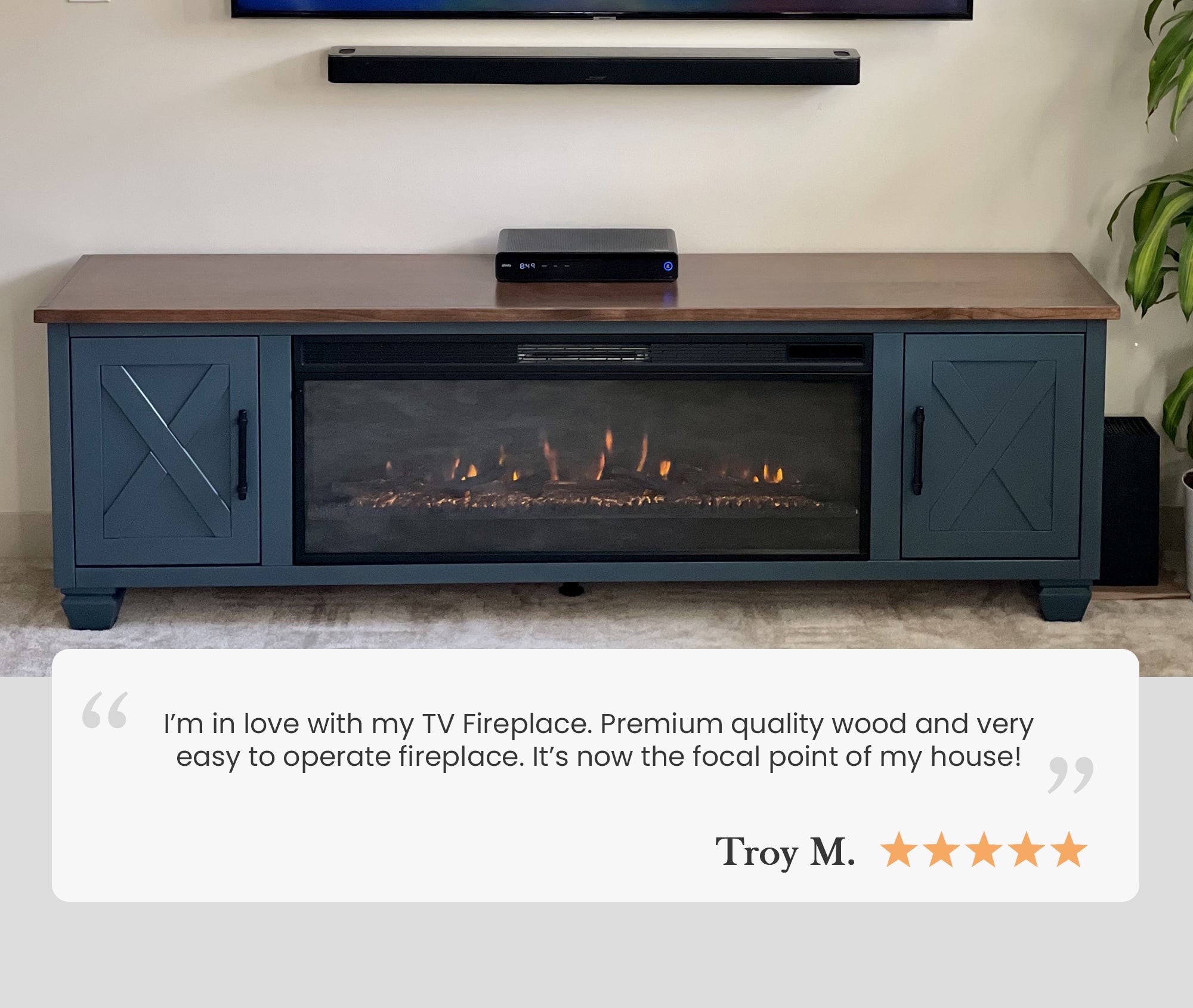 78" Liberty Fireplace TV Stand