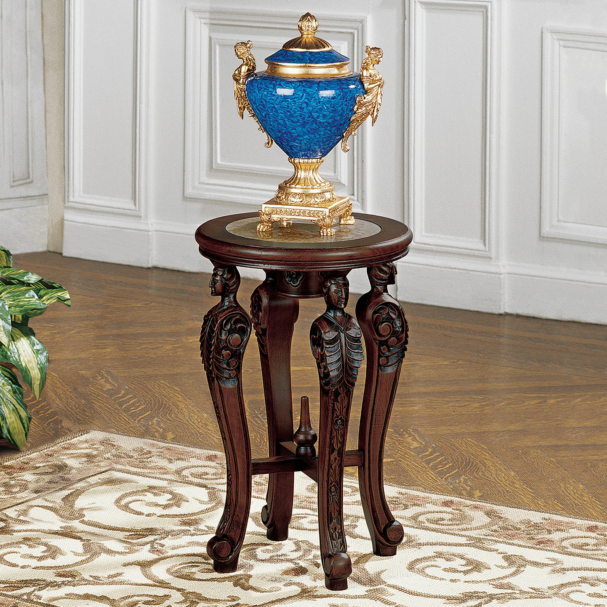 Four Caryatids Marble-Topped Pedestal Table - Individual