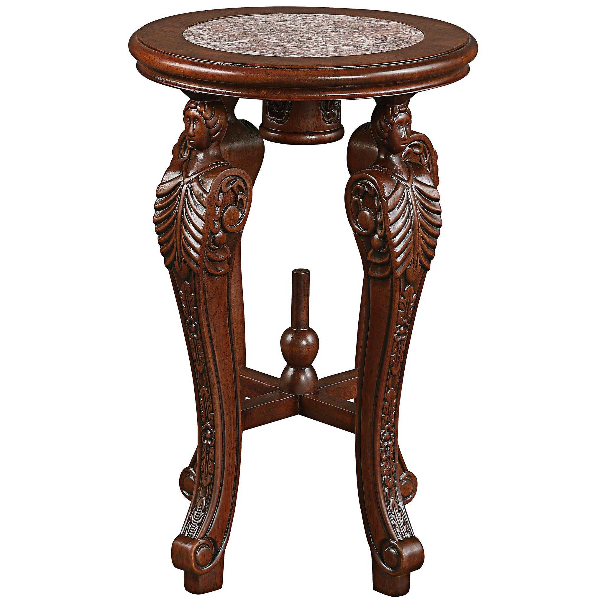 Four Caryatids Marble-Topped Pedestal Table - Individual