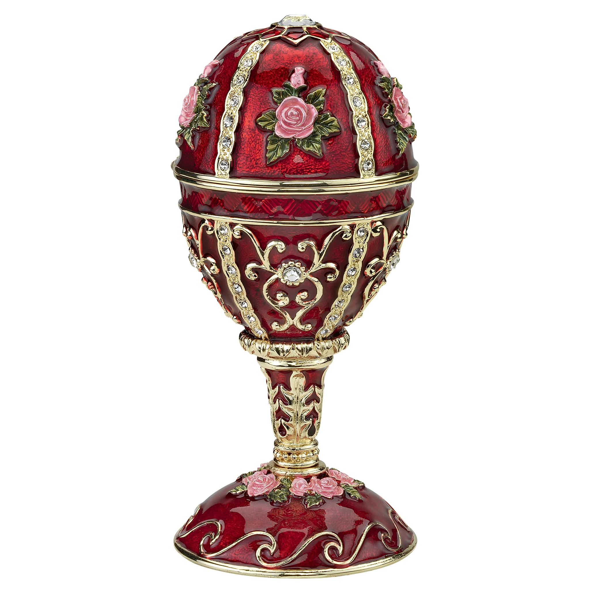 The Russian Rosette Rose Romanov Style Enameled Egg