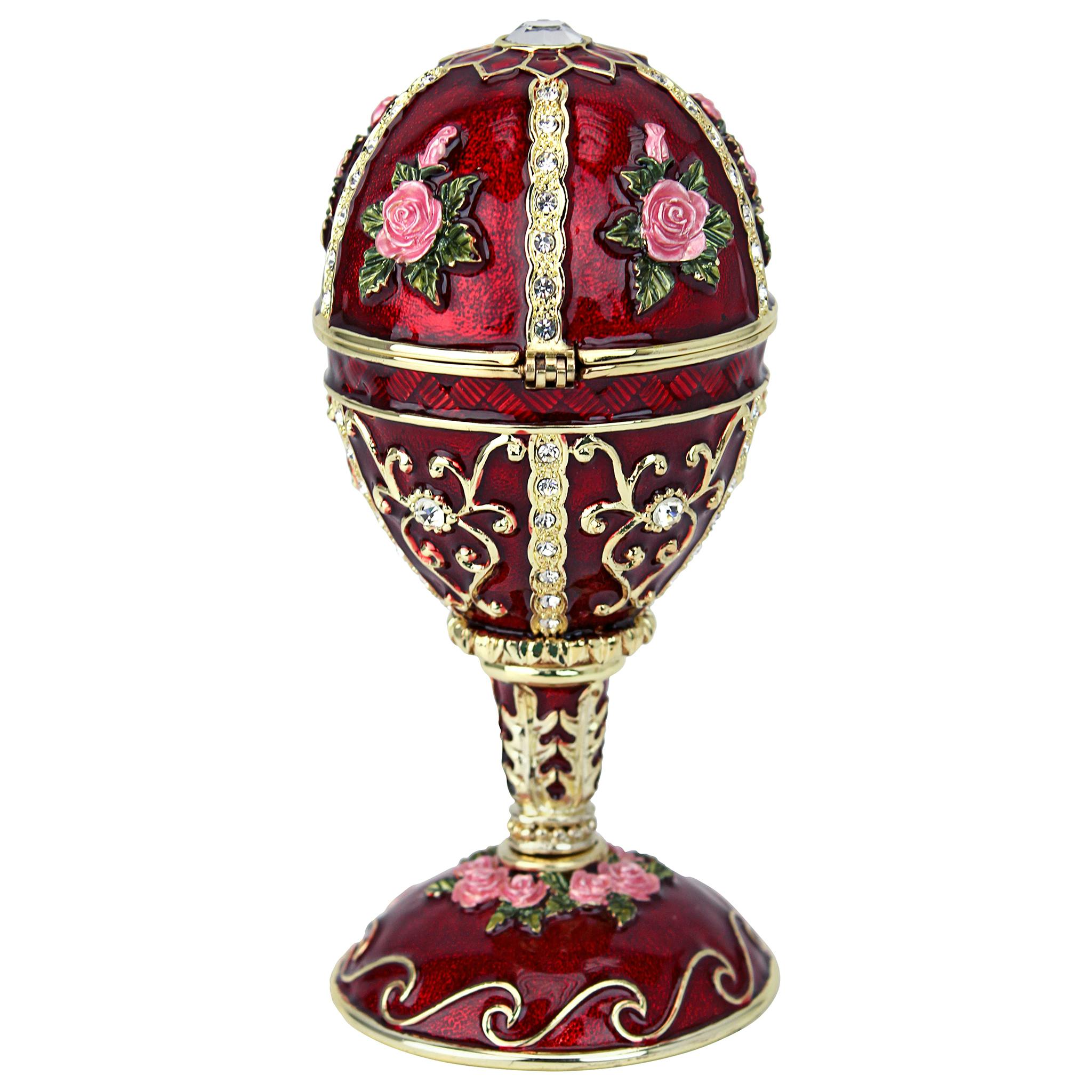 The Russian Rosette Rose Romanov Style Enameled Egg