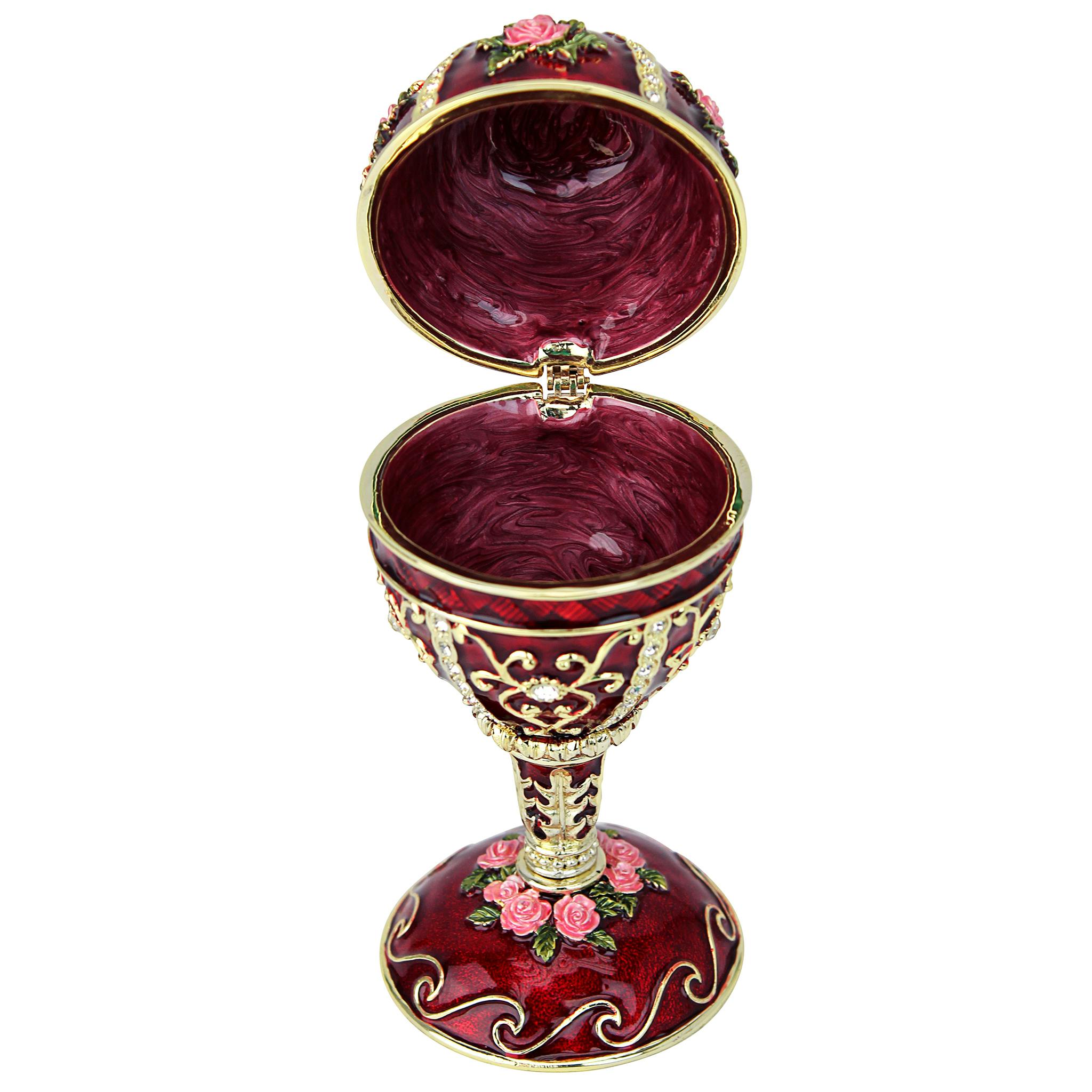 The Russian Rosette Rose Romanov Style Enameled Egg