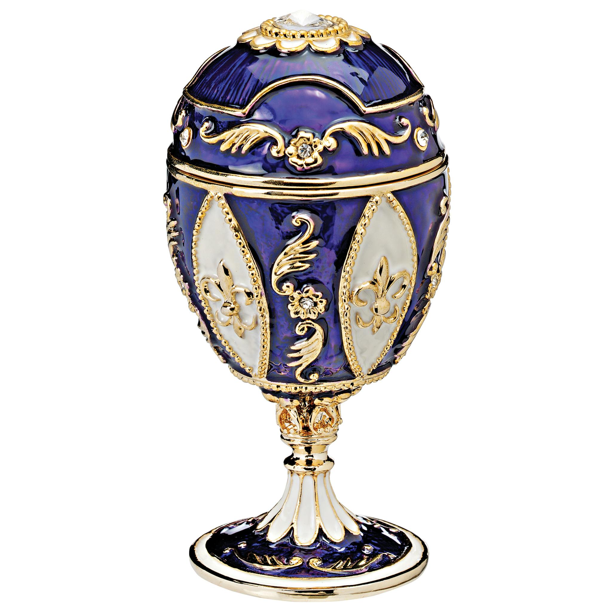 Royal French Romanov-Style Enameled Egg: Pourpre