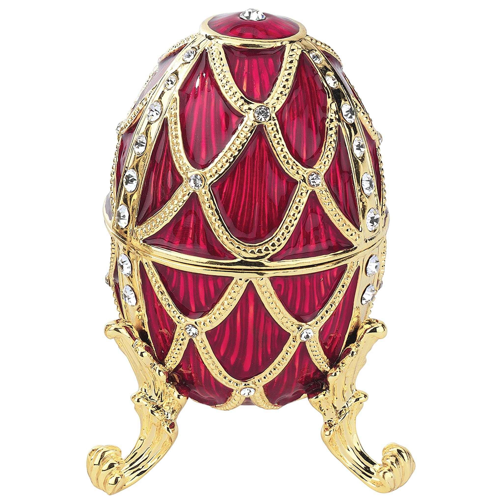 Golden Trellis Collection Romanov Style Enameled Egg: Rouge