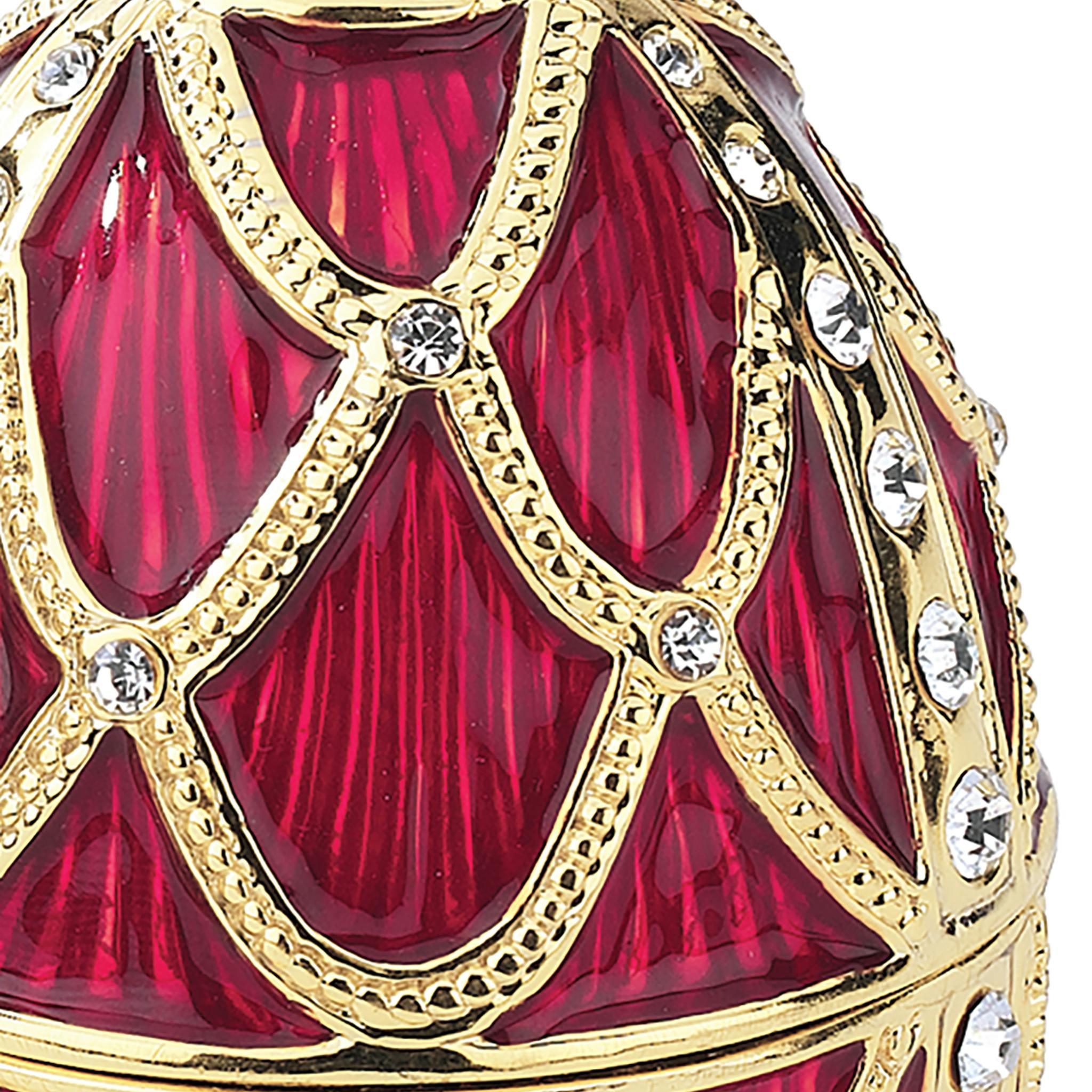 Golden Trellis Collection Romanov Style Enameled Egg: Rouge