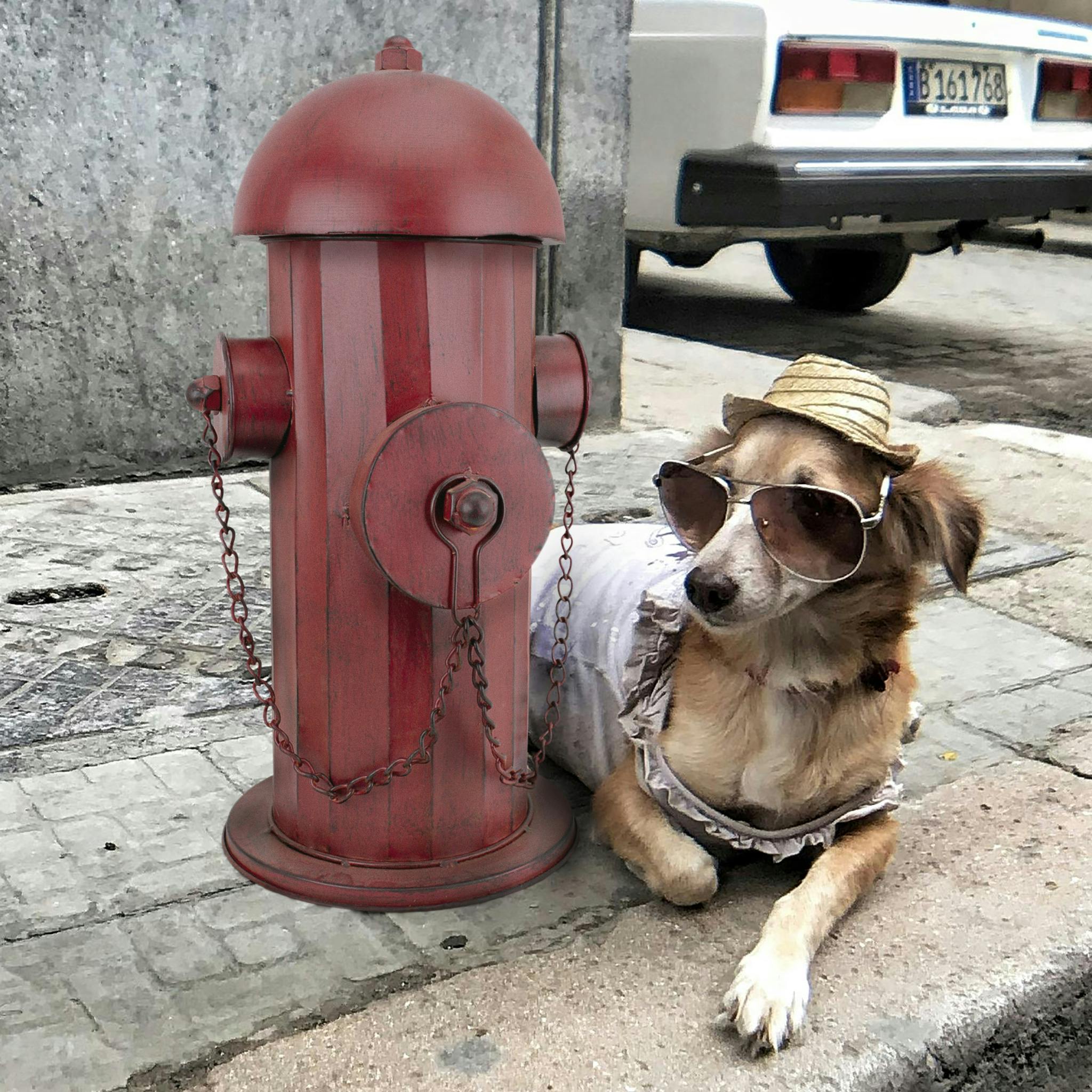 Vintage Metal Fire Hydrant Statue: Medium