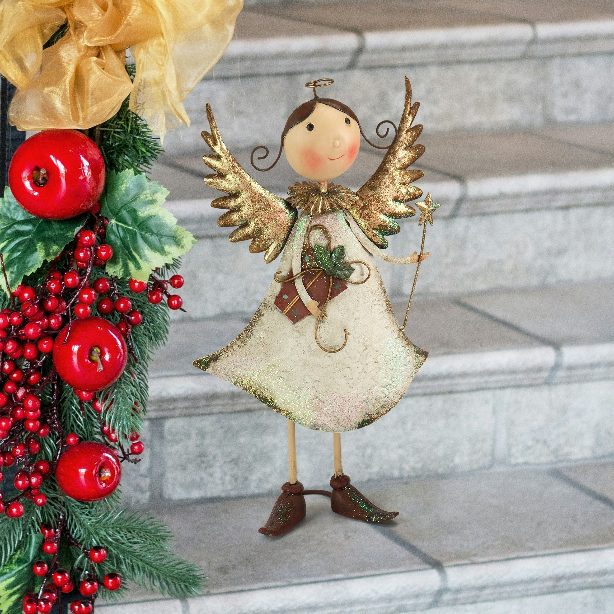 Holiday Helper Metal Angel Statue Collection: Clara