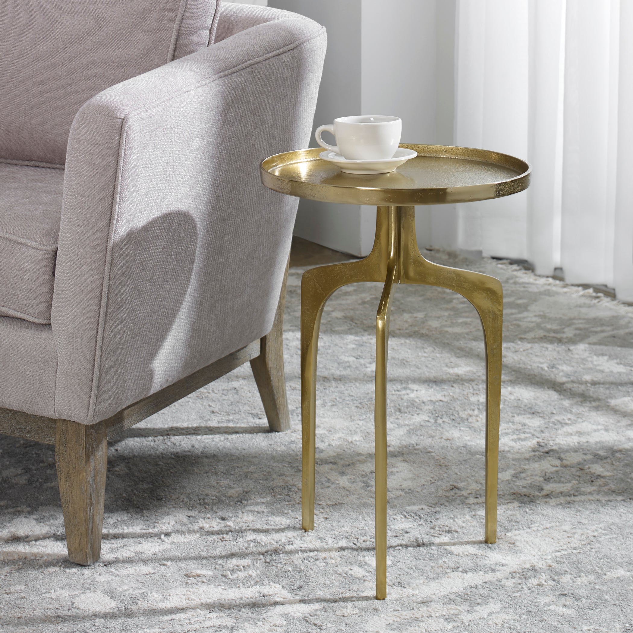 Soft Gold Textured Accent Table By Uttermost