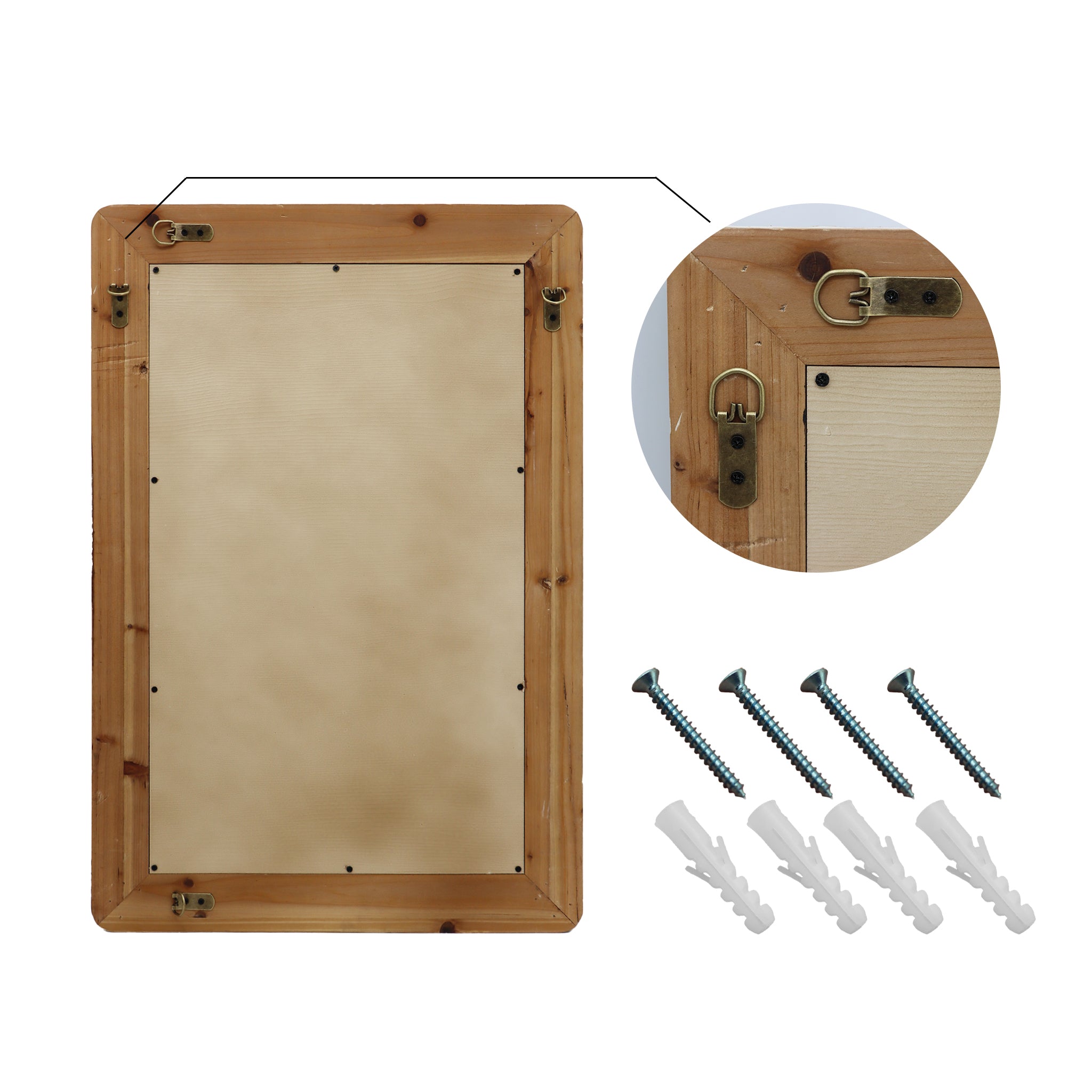 Rectangle Wall Mirror with Carved Wooden Frame
