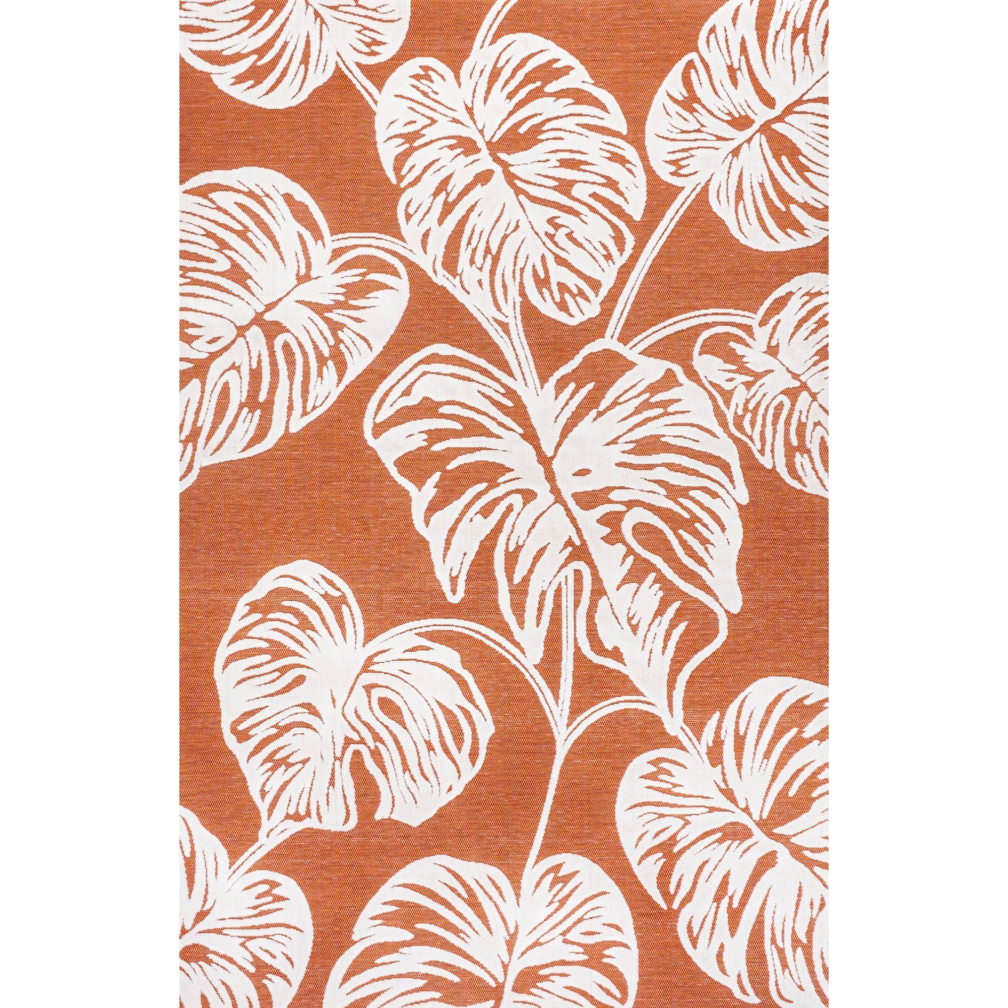 Tobago High-Low Two-Tone Monstera Leaf Indoor/Outdoor Area Rug