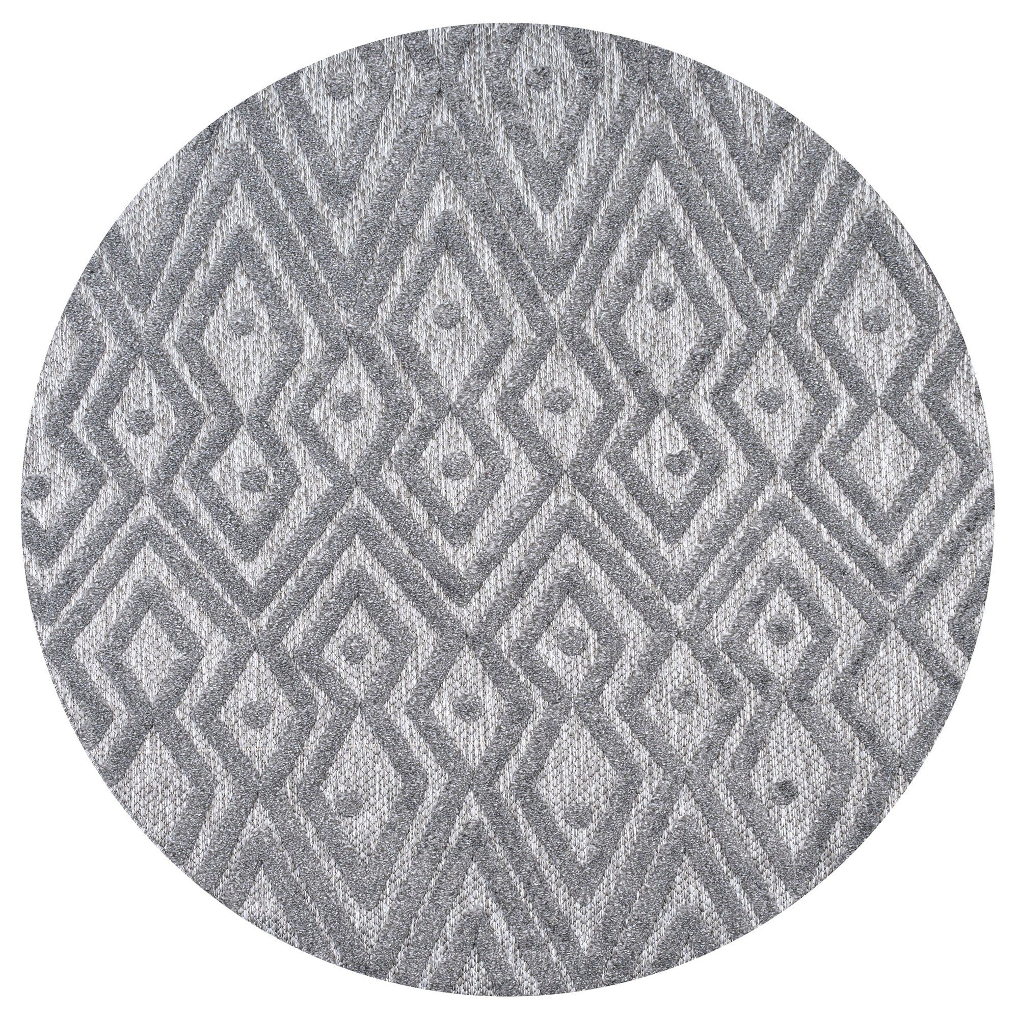 Balansat Moroccan Diamond Round Indoor/Outdoor Area Rug